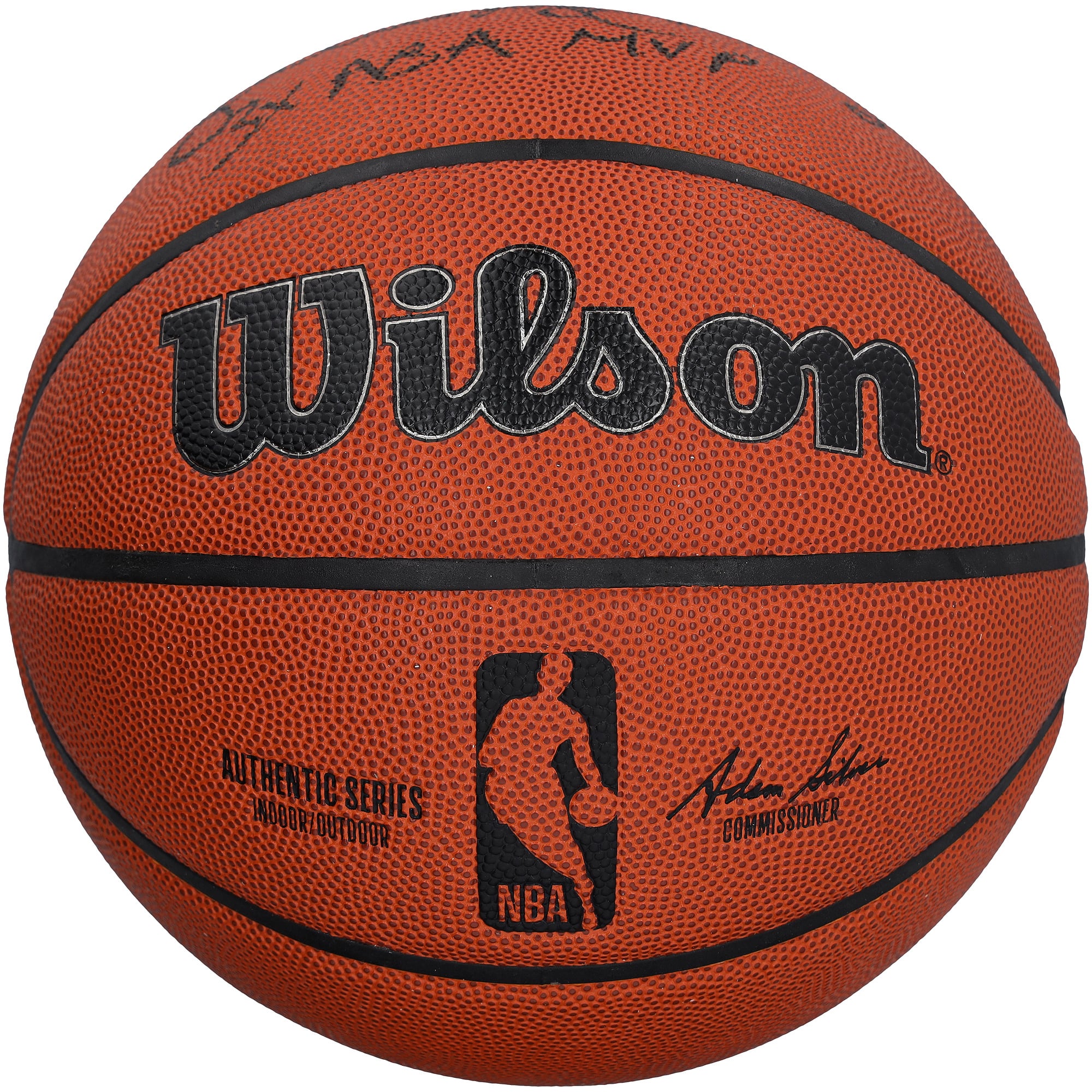 Julius Erving Philadelphia 76ers Autographed Wilson Authentic Series Indoor/Outdoor Basketball with "3X ABA MVP" Inscription - Black Ink