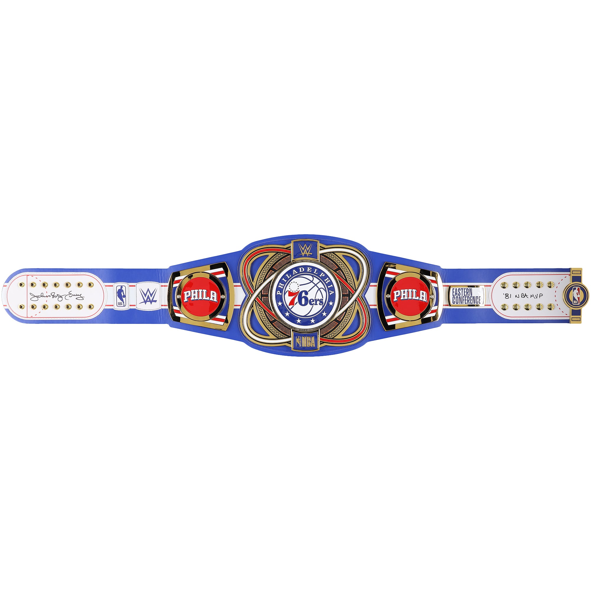 Julius Erving Philadelphia 76ers Autographed WWE Legacy Title Belt with "81 NBA MVP" Inscription