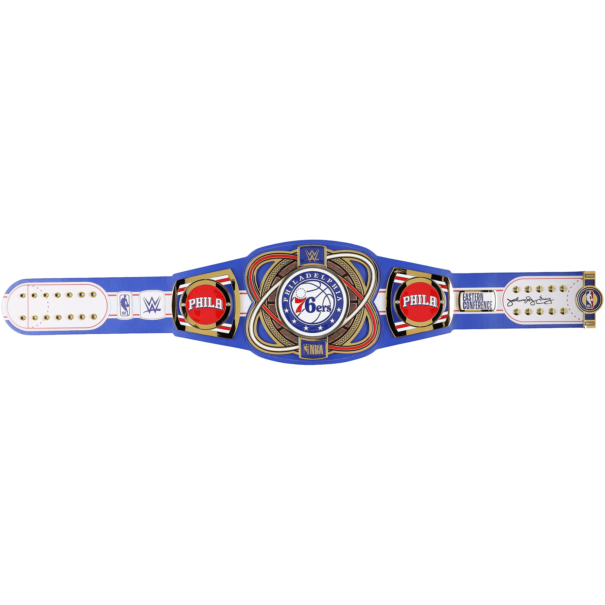 Julius Erving Philadelphia 76ers Autographed WWE Legacy Title Belt