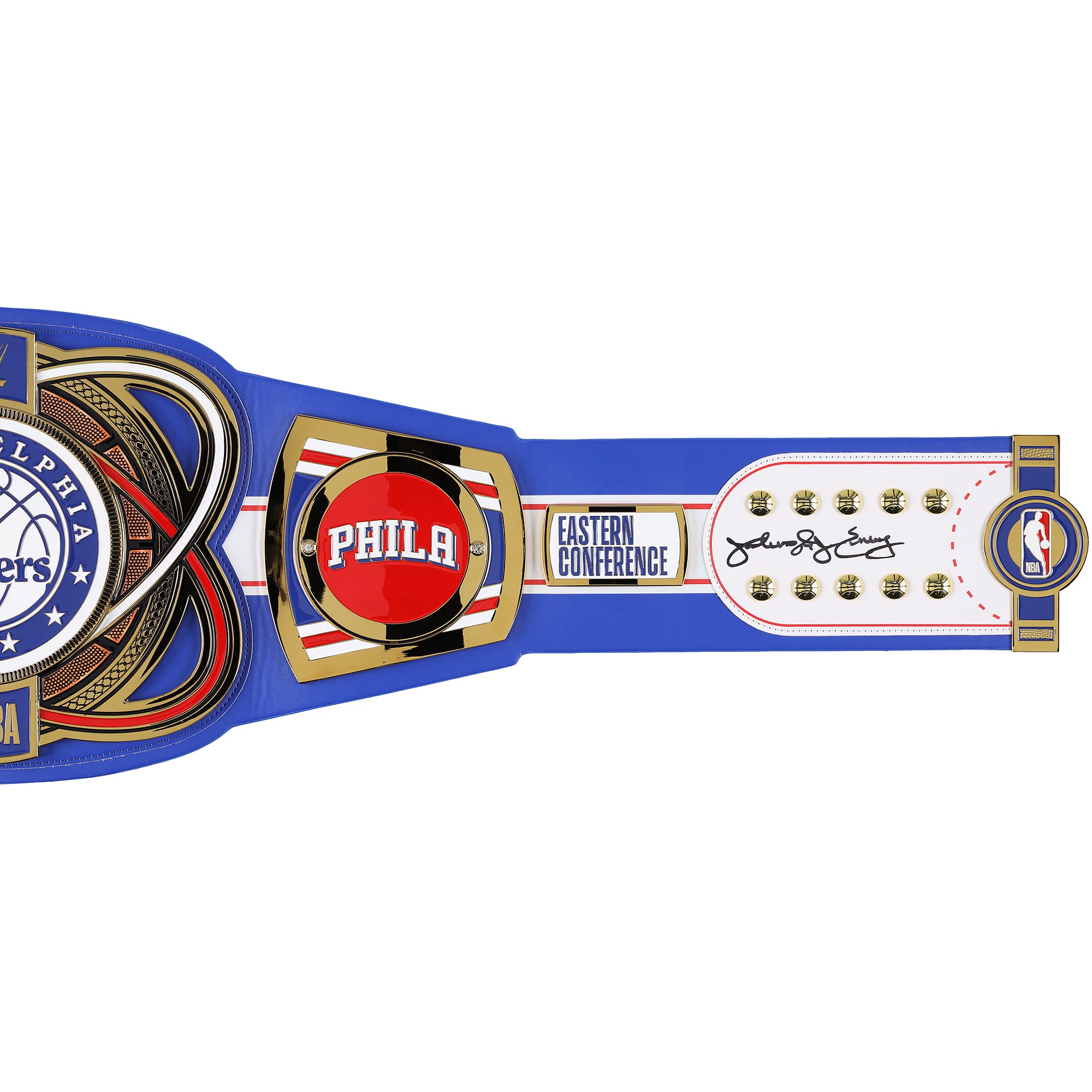 Julius Erving Philadelphia 76ers Autographed WWE Legacy Title Belt