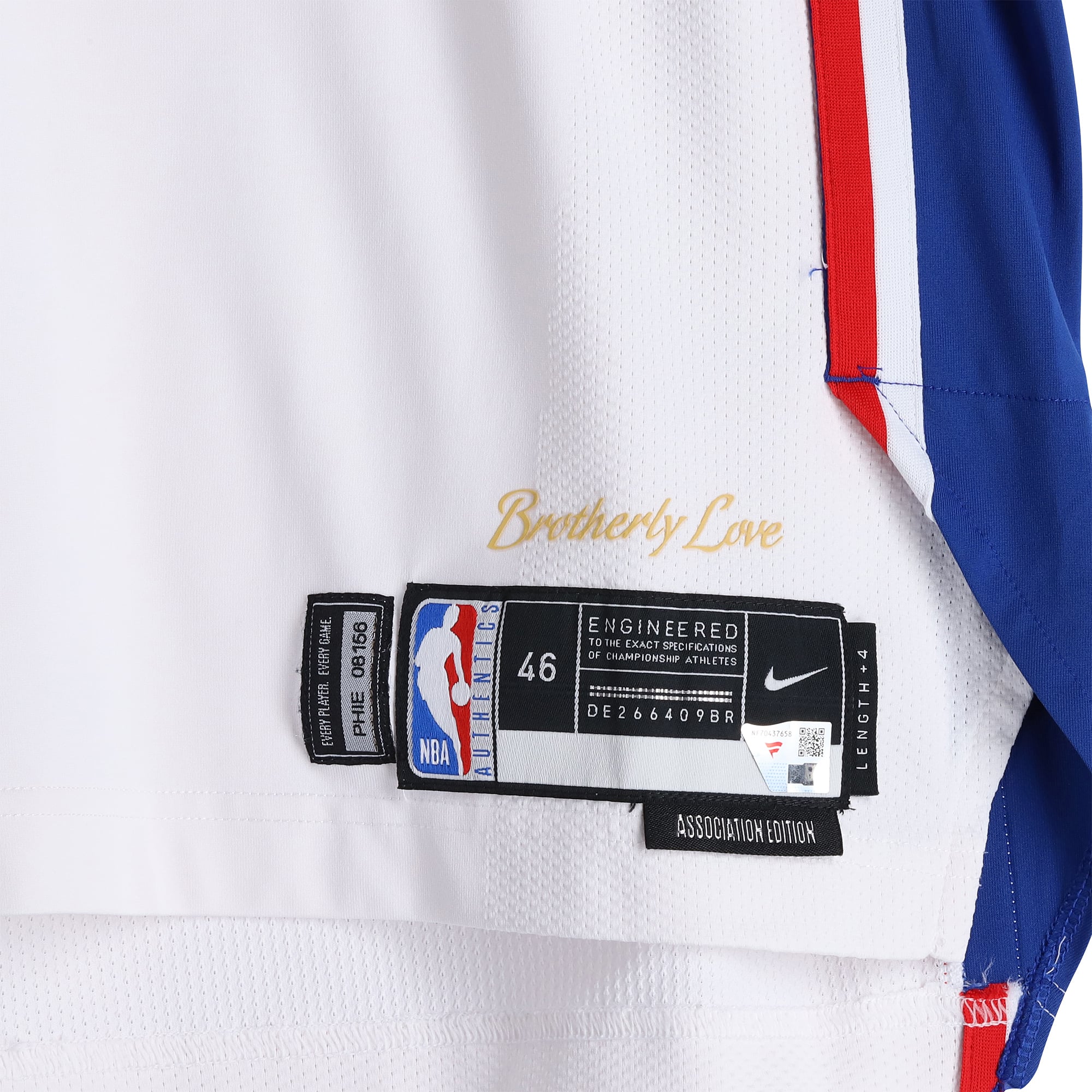 Justin Edwards Philadelphia 76ers Game-Used #11 White Nike Jersey vs. Boston Celtics on April 30, 2026 - Size 46+4