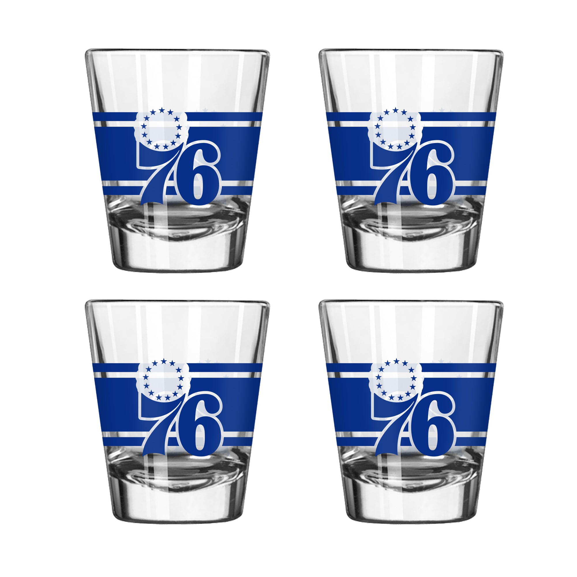 Logo Brands Philadelphia 76ers Four-Piece Stripe Shot Glass Set