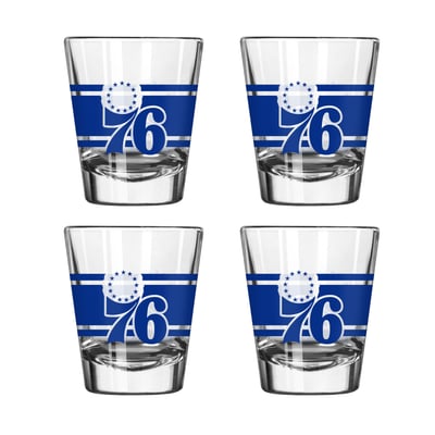 Philadelphia 76ers Logo Brands Four-Piece Stripe Shot Glass Set