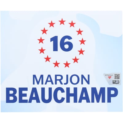 MarJon Beauchamp Philadelphia 76ers Fanatics Authentic Player-Issued #16 White Nameplate from the 2025-26 NBA Season  