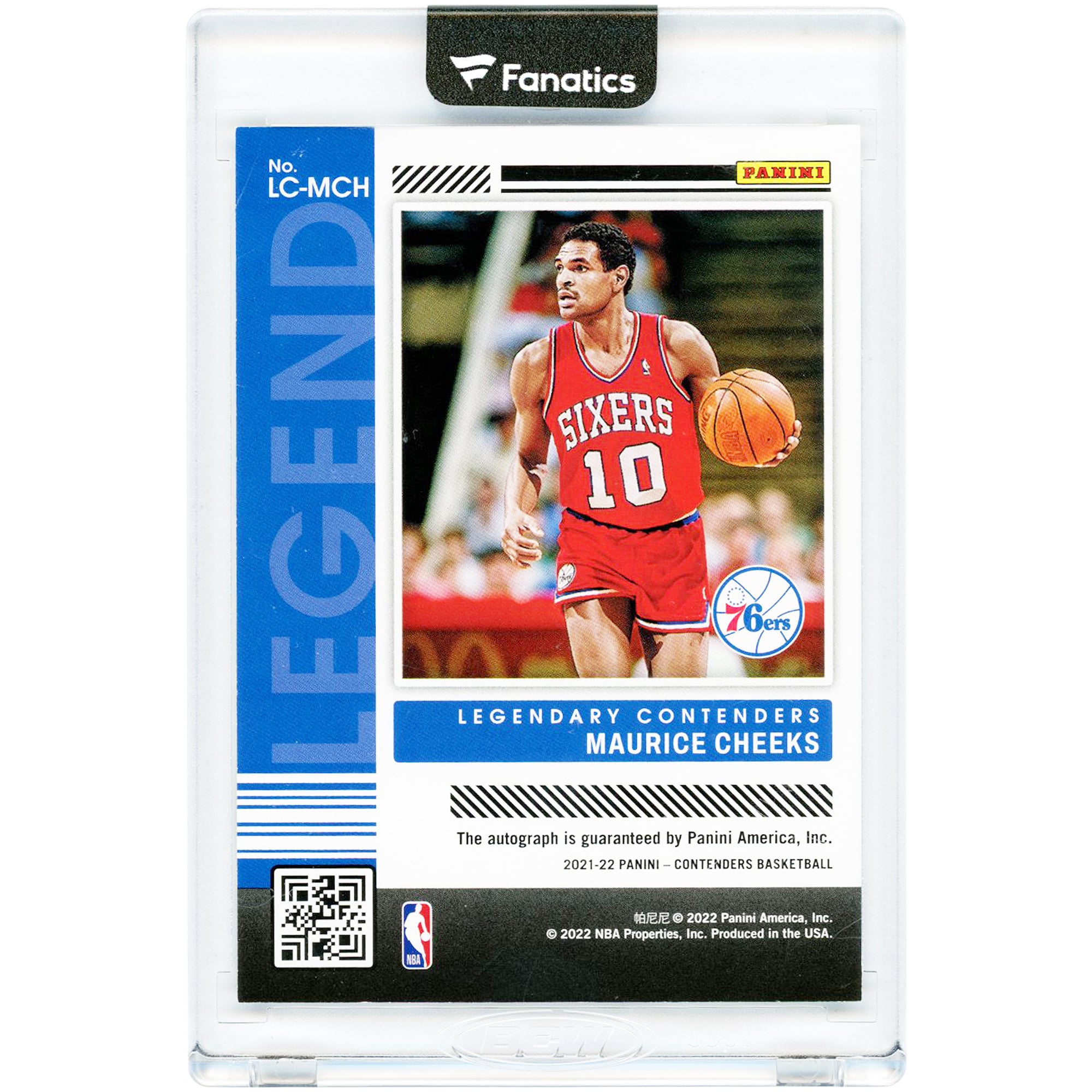 Carte autographiée de Maurice Cheeks (Philadelphia 76ers) 2021-22 Panini Contenders Legendary Contenders #LC-MCH #39/199