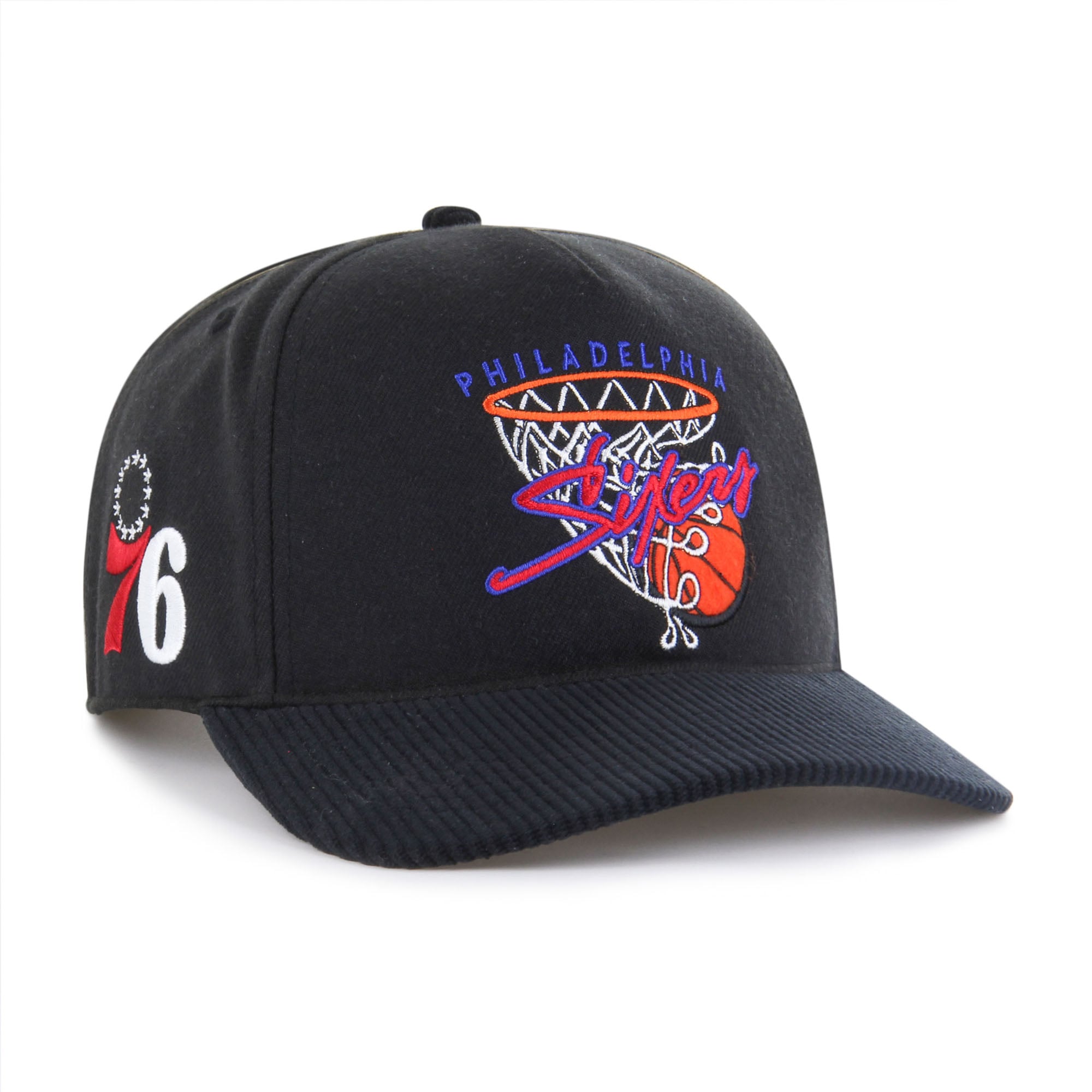 Men's Philadelphia 76ers '47 Black Nothing But Net Hitch Adjustable Hat