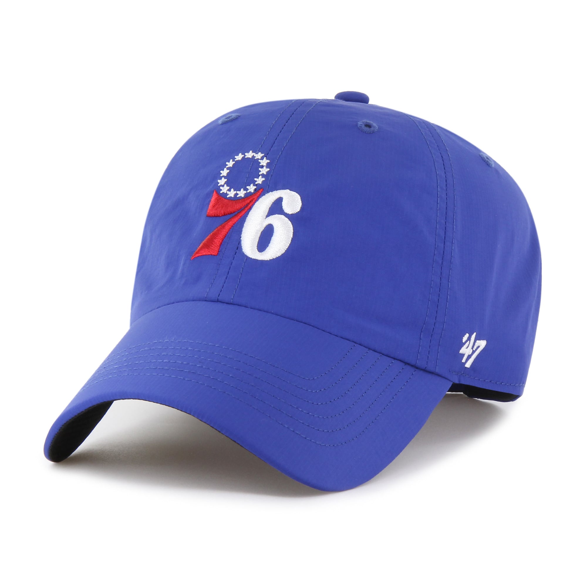 Men's '47  Blue Philadelphia 76ers BRRR Clean Up Adjustable Hat