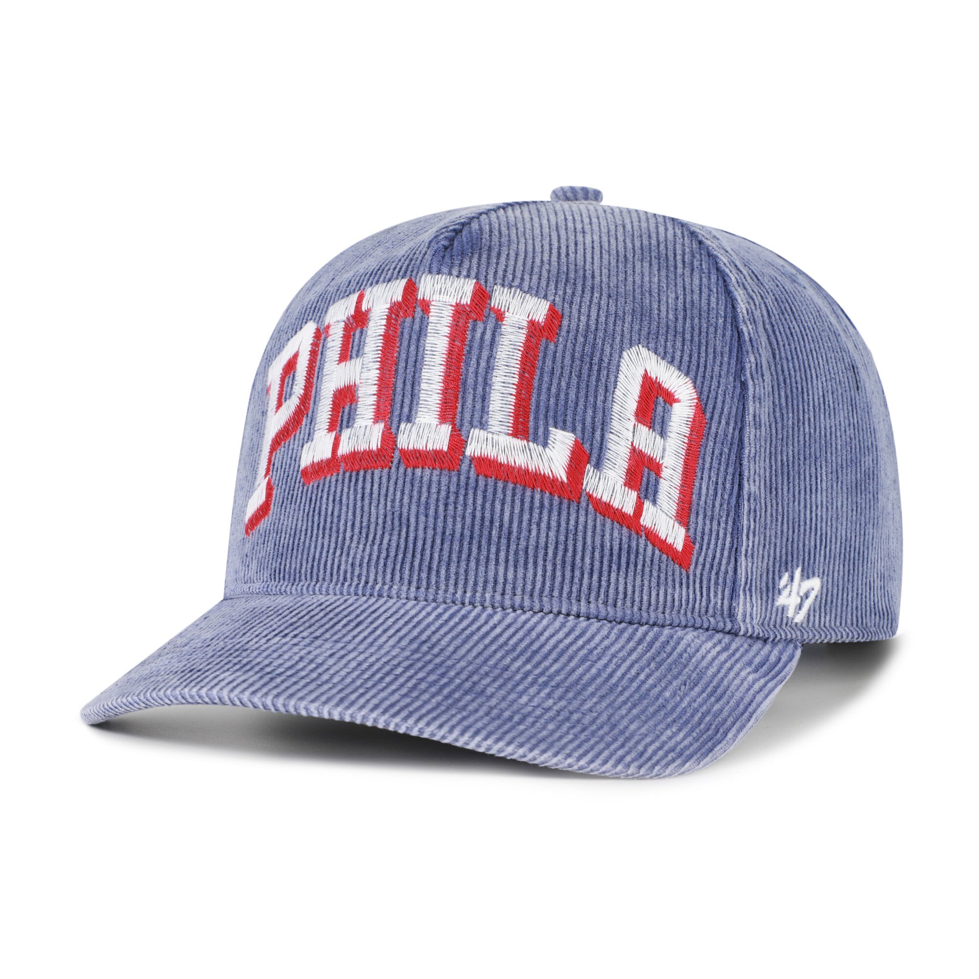 Men's '47 Blue Philadelphia 76ers Reclaim Snow Wash Corduroy Adjustable Hitch Hat