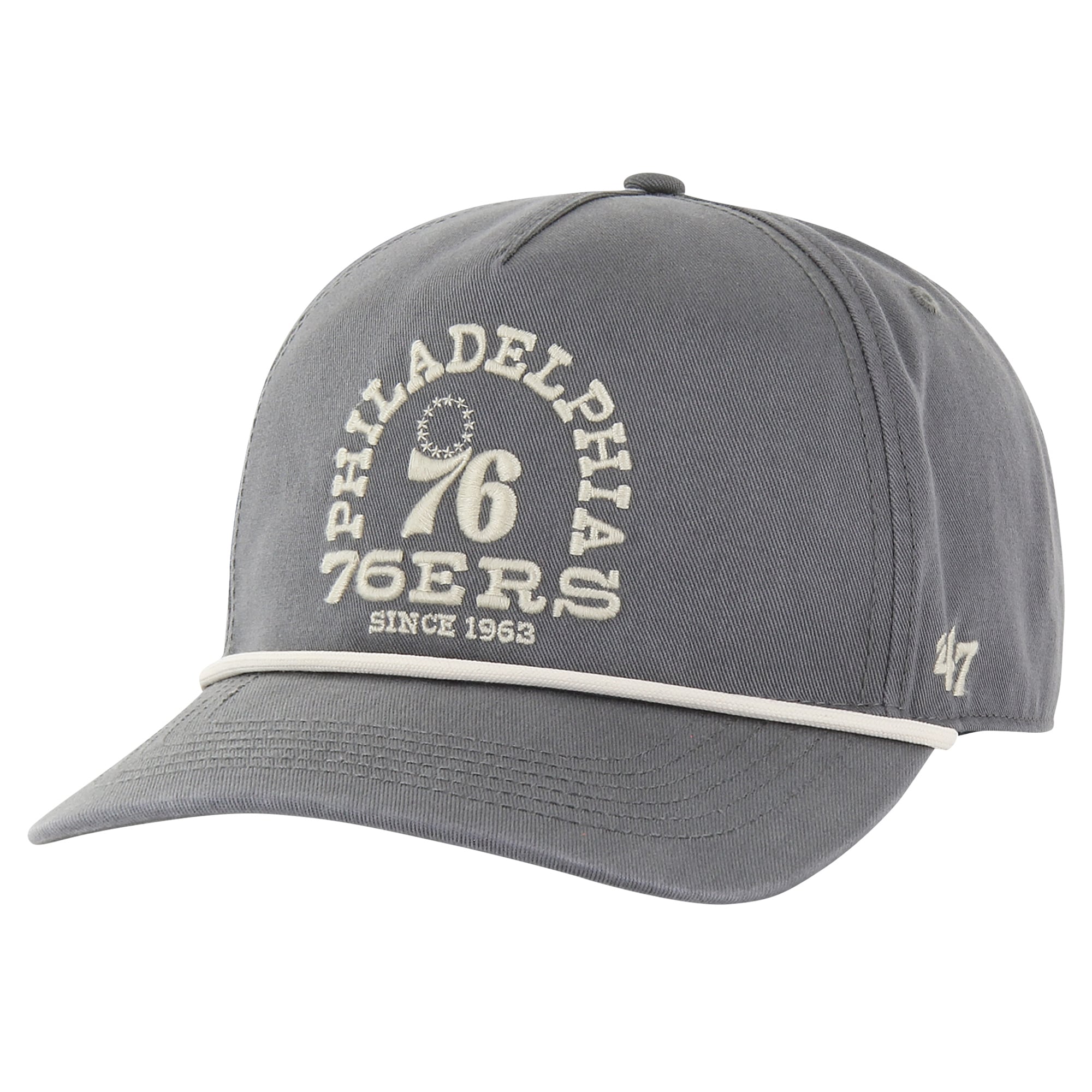 Men's Philadelphia 76ers '47 Charcoal Canyon Ranchero Hitch Adjustable Hat