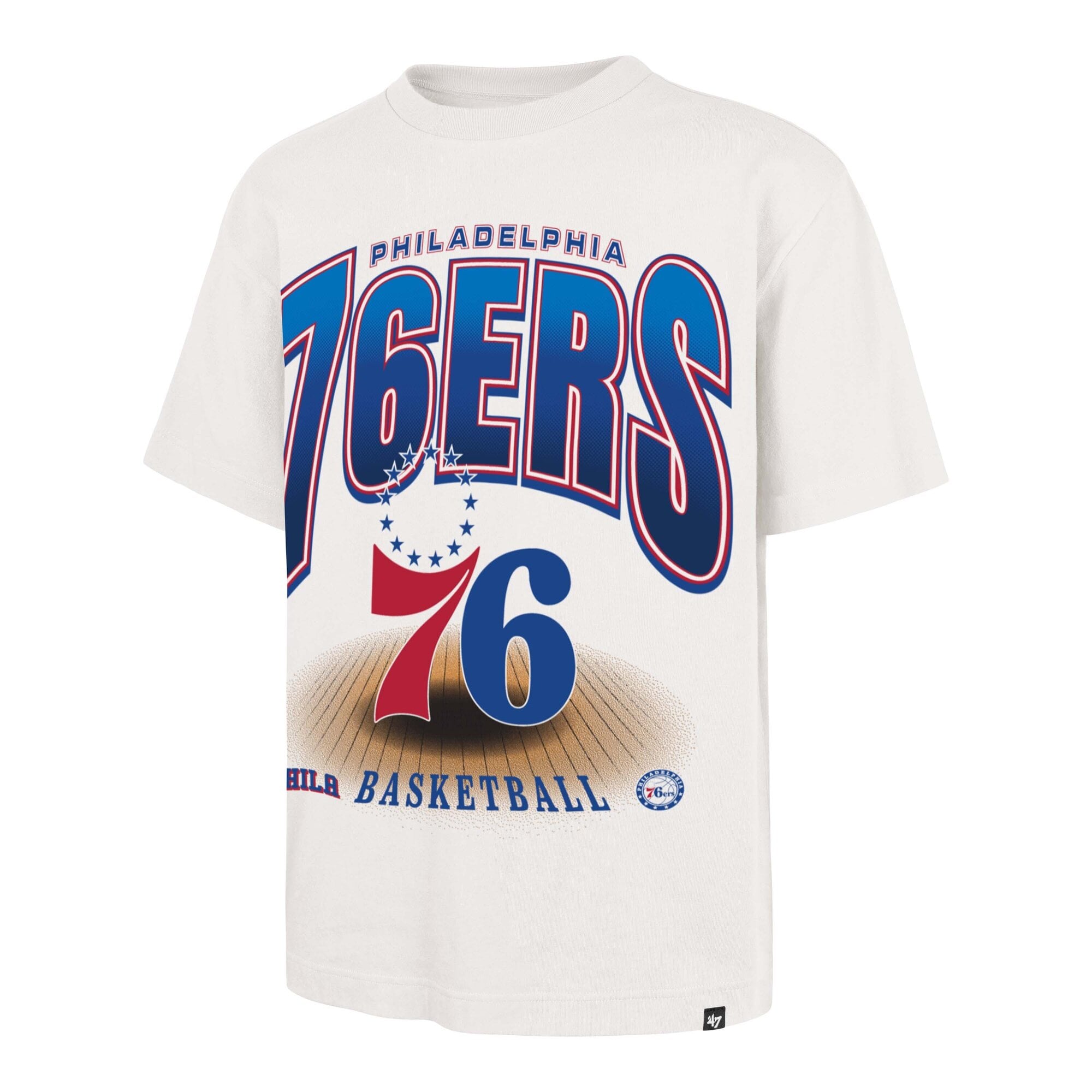 T-shirt homme '47 Cream Philadelphia 76ers Team Flex Foundation