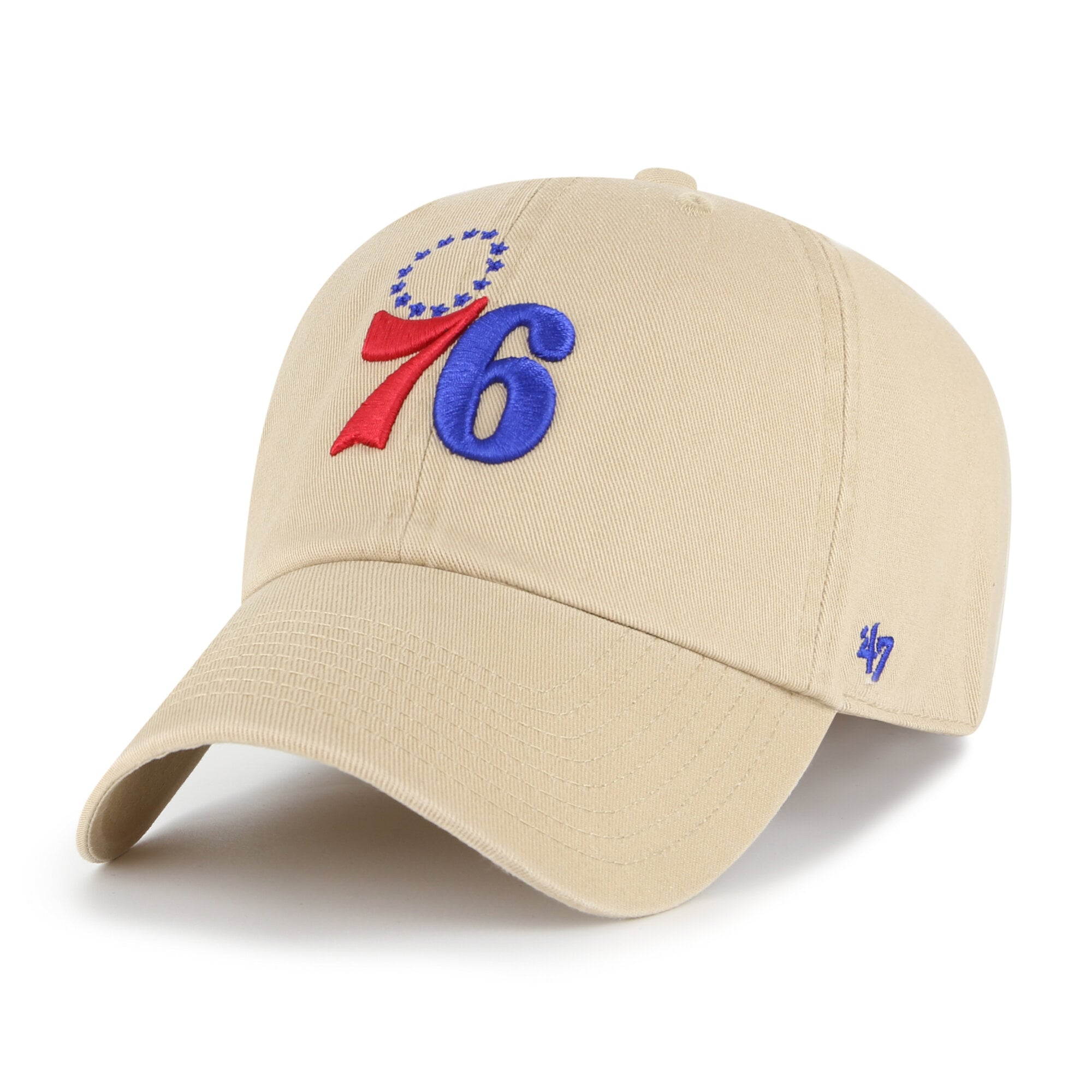 Men's Philadelphia 76ers '47 Khaki Logo Clean Up Adjustable Hat