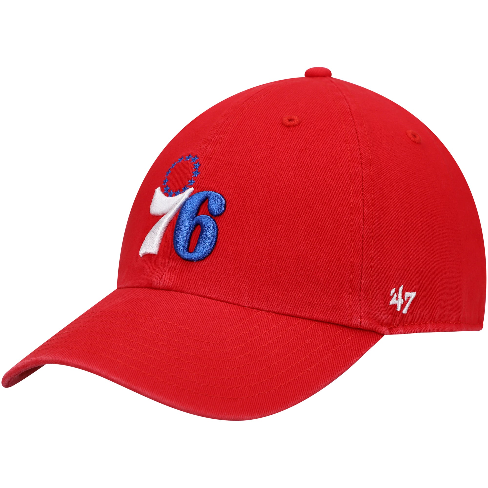 Men's '47 Philadelphia 76ers Core Logo Clean Up Adjustable Hat