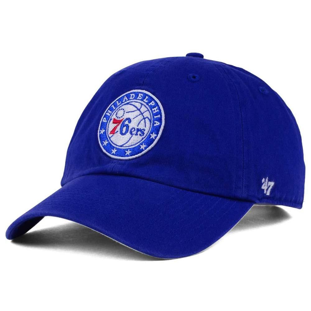 Men's '47 Royal Philadelphia 76ers Core Logo Clean Up Adjustable Hat