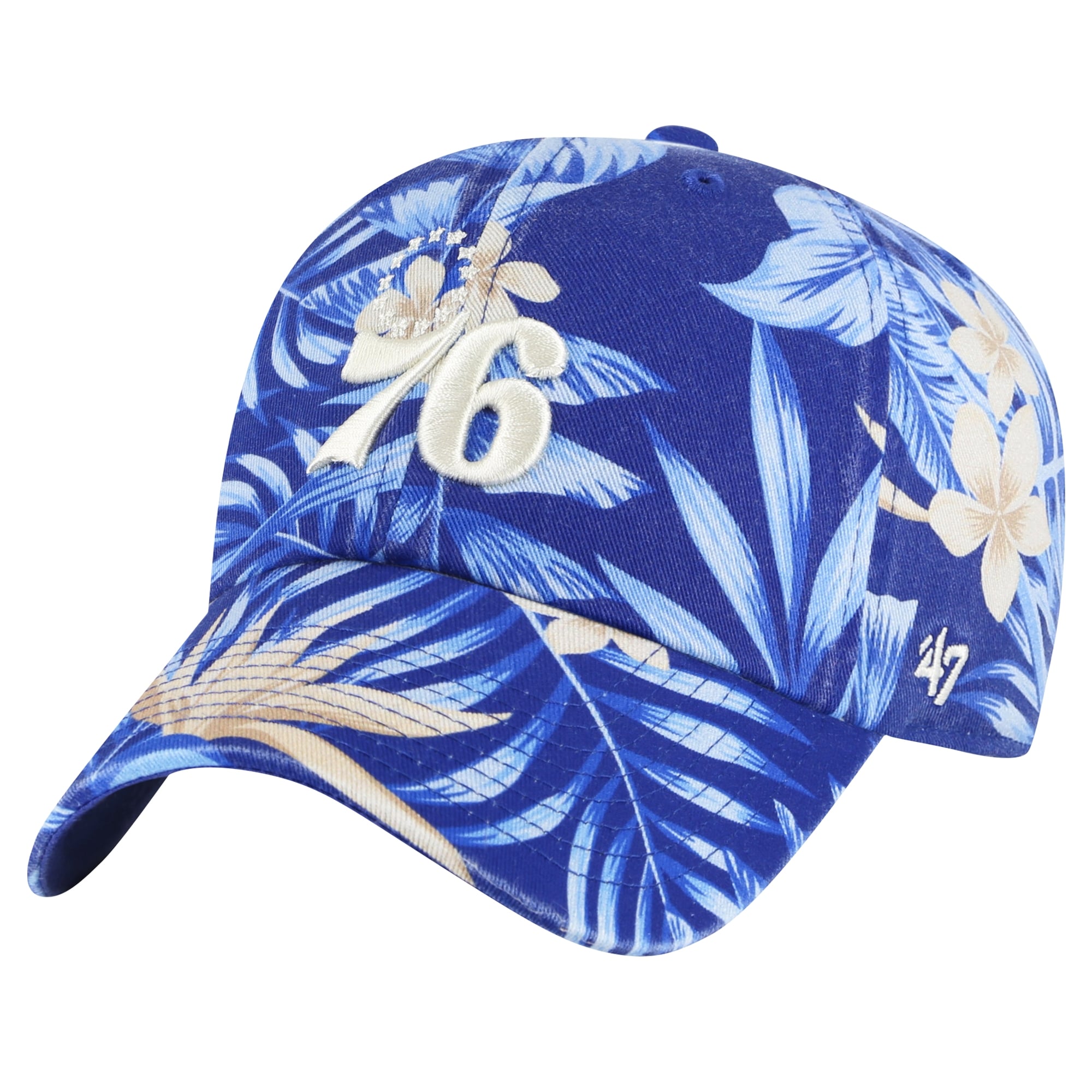 Men's Philadelphia 76ers '47 Royal Tropicalia Floral Clean Up Adjustable Hat