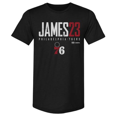 LeBron James Philadelphia 76ers 500 Level Elite Premium Tri-Blend T-Shirt - Black
