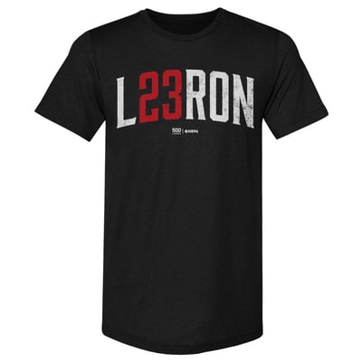 LeBron James Philadelphia 76ers 500 Level Name & Number Premium Tri-Blend T-Shirt - Black