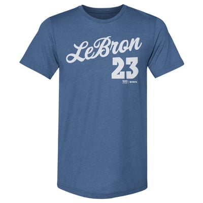 LeBron James Philadelphia 76ers 500 Level Script Premium Tri-Blend T-Shirt - Royal
