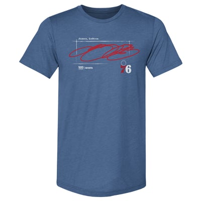 LeBron James Philadelphia 76ers 500 Level Signature Premium Tri-Blend T-Shirt - Royal