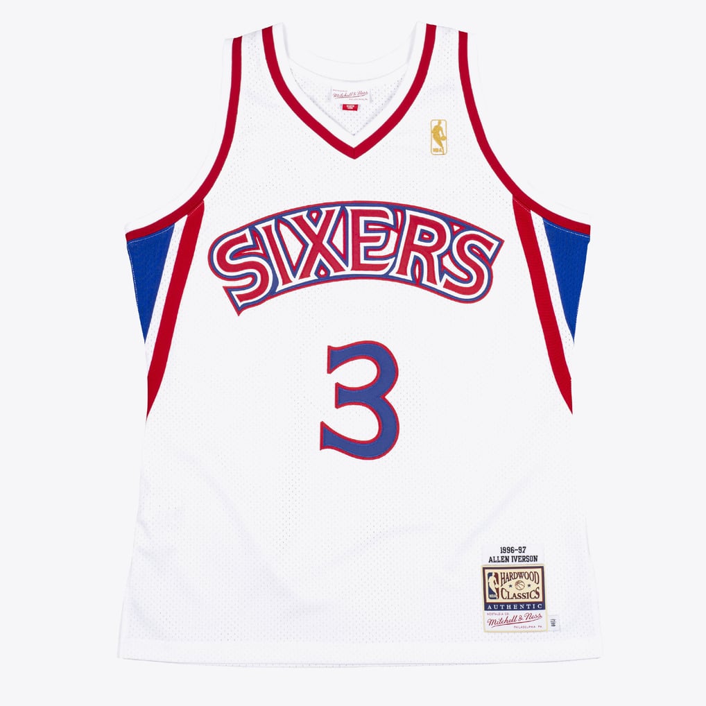 Men's Allen Iverson White Philadelphia 76ers 1996/97 Authentic Jersey
