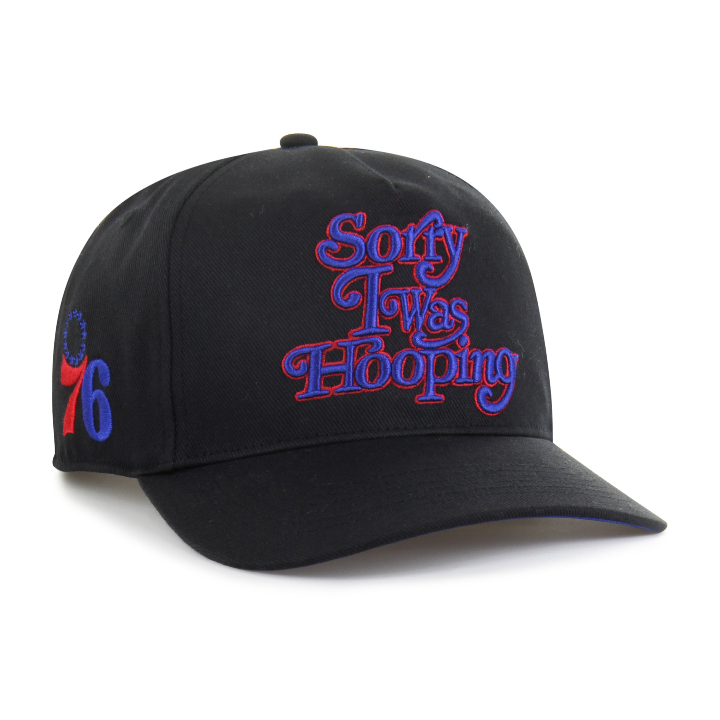 Men's Philadelphia 76ers Brand Seen by '47 Black Sorry I Was Hooping Hitch Adjustable Hat