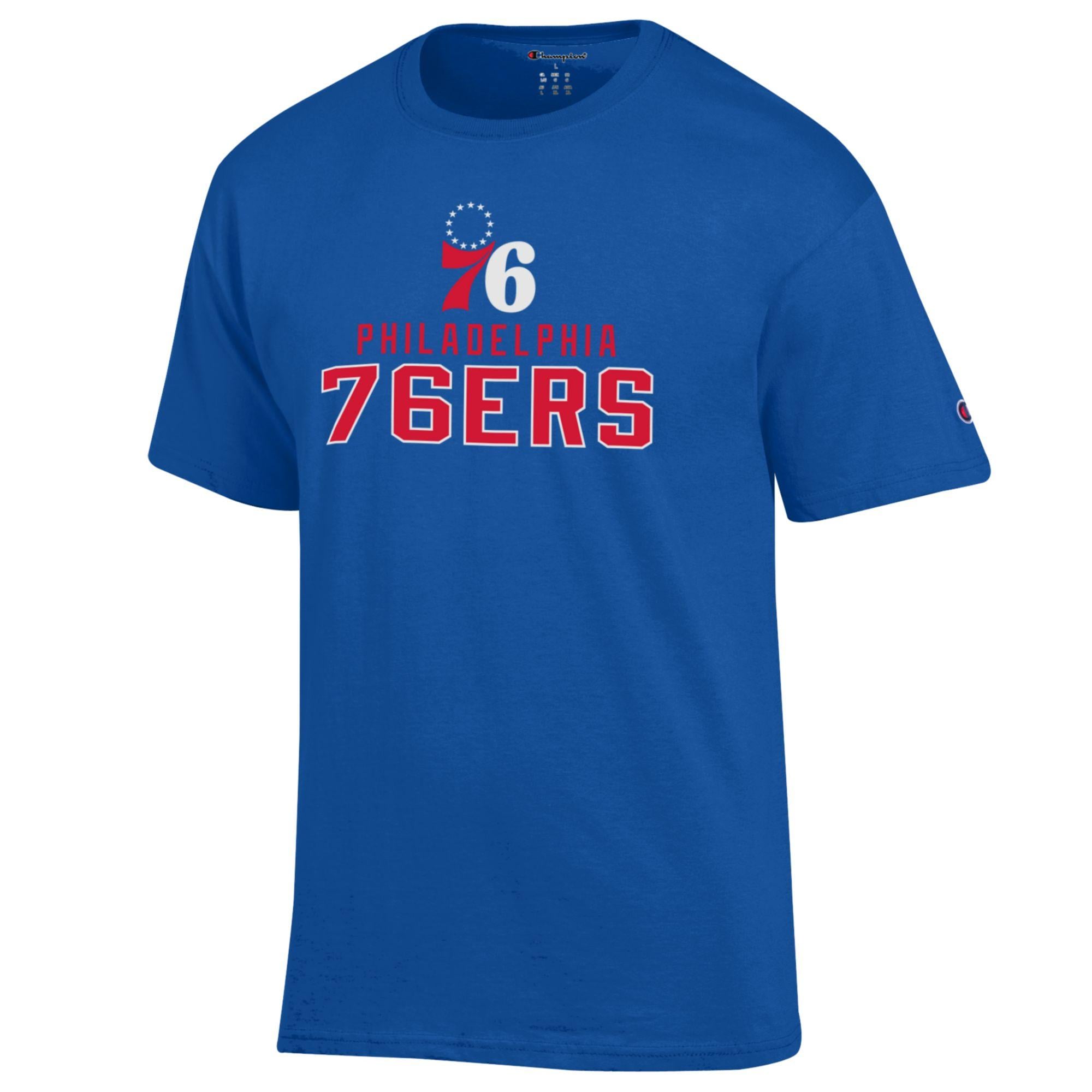 T-shirt en coton Champion Royal Philadelphia 76ers pour homme