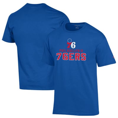 Philadelphia 76ers Champion Jersey Cotton T-Shirt - Royal
