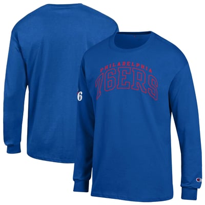  Philadelphia 76ers Champion Jersey Long Sleeve T-Shirt - Royal