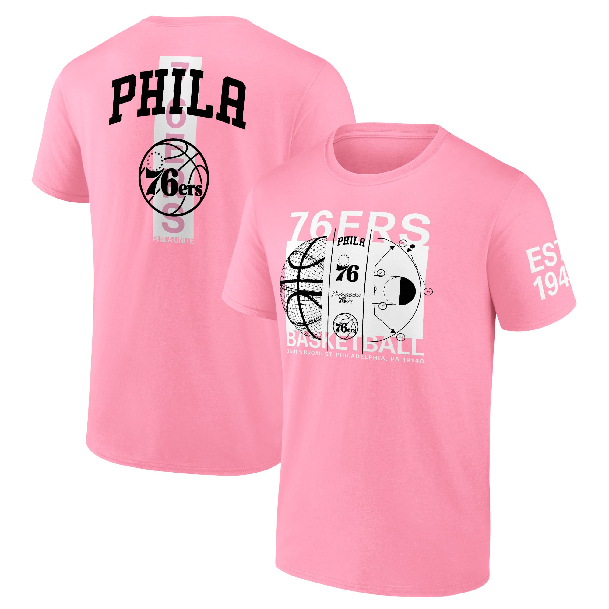 Men's Fanatics Candy Pink Philadelphia 76ers Street Collective T-Shirt