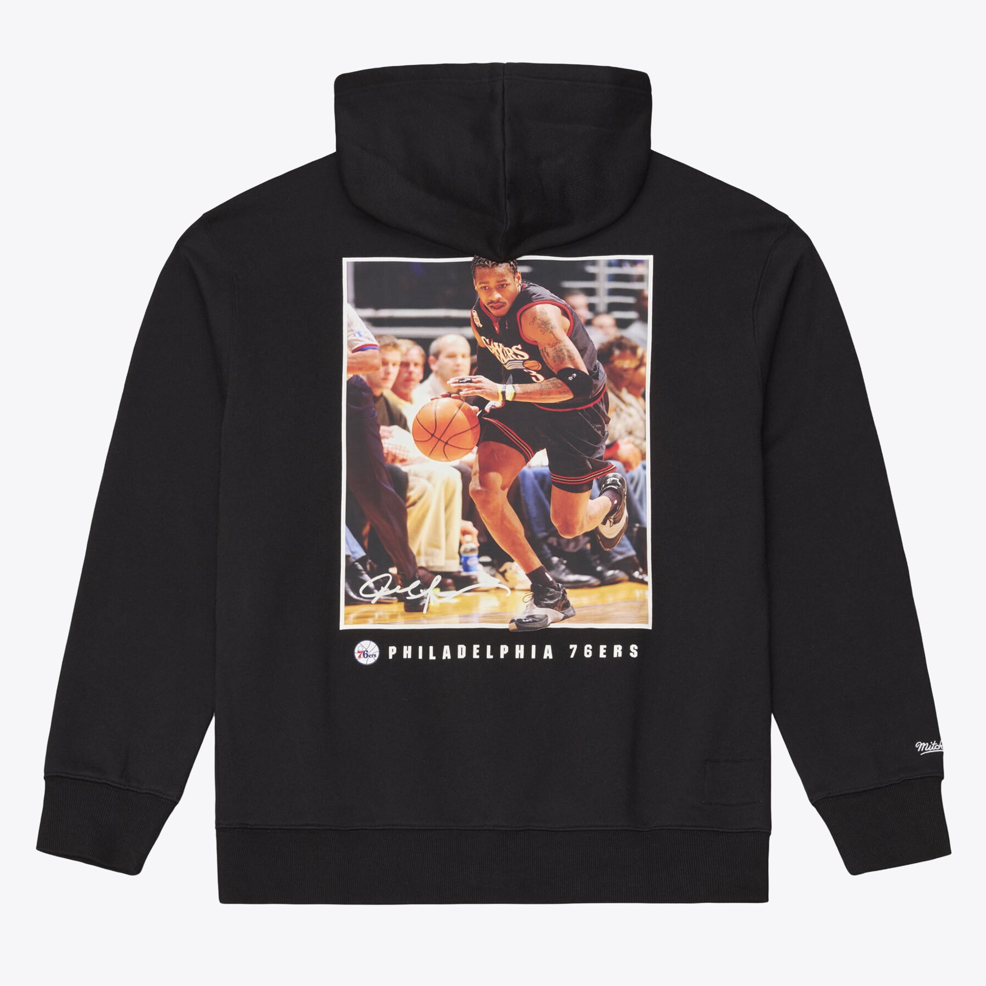 Sweat à capuche en polaire Mitchell & Ness Allen Iverson noir des Philadelphia 76ers pour homme