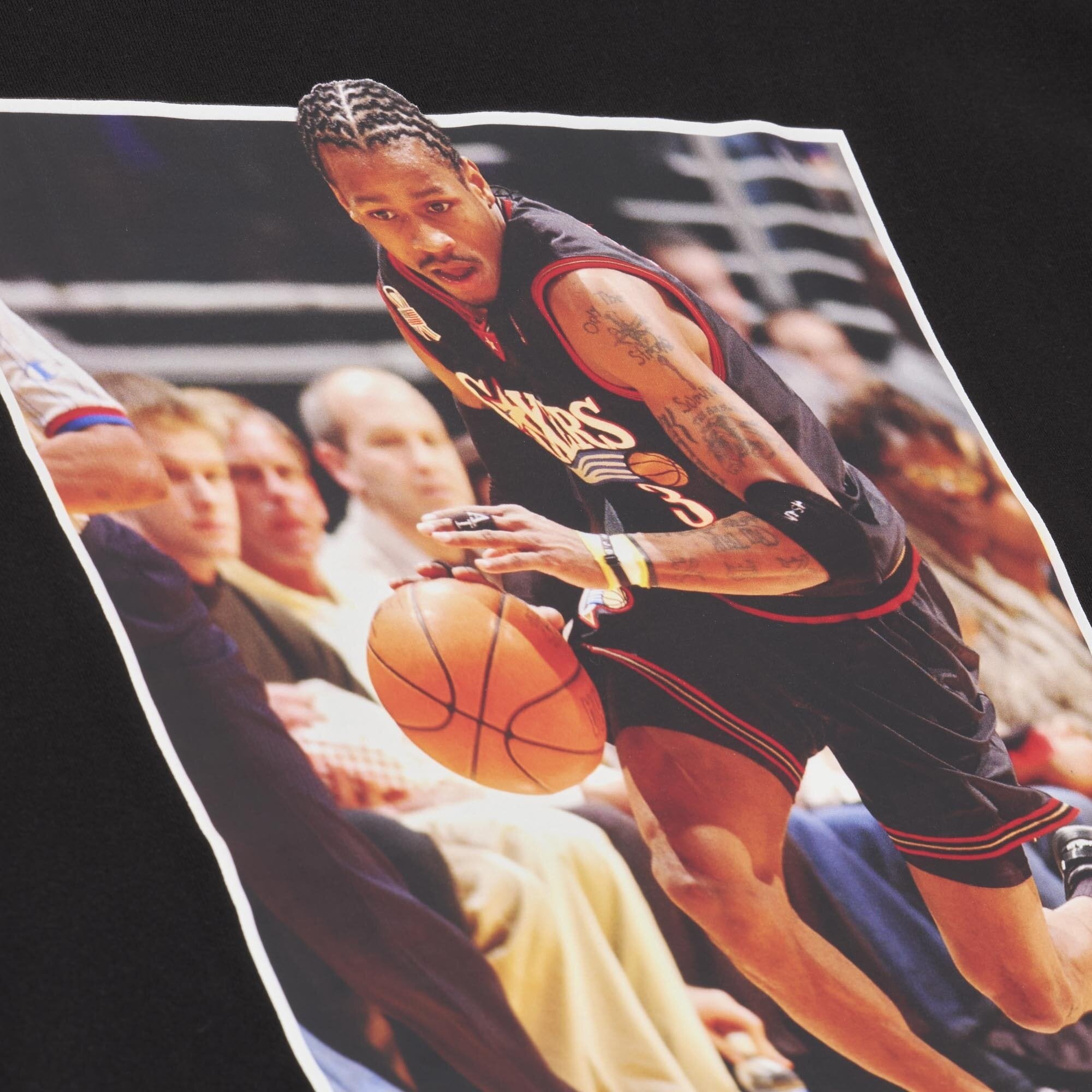 Sweat à capuche en polaire Mitchell & Ness Allen Iverson noir des Philadelphia 76ers pour homme