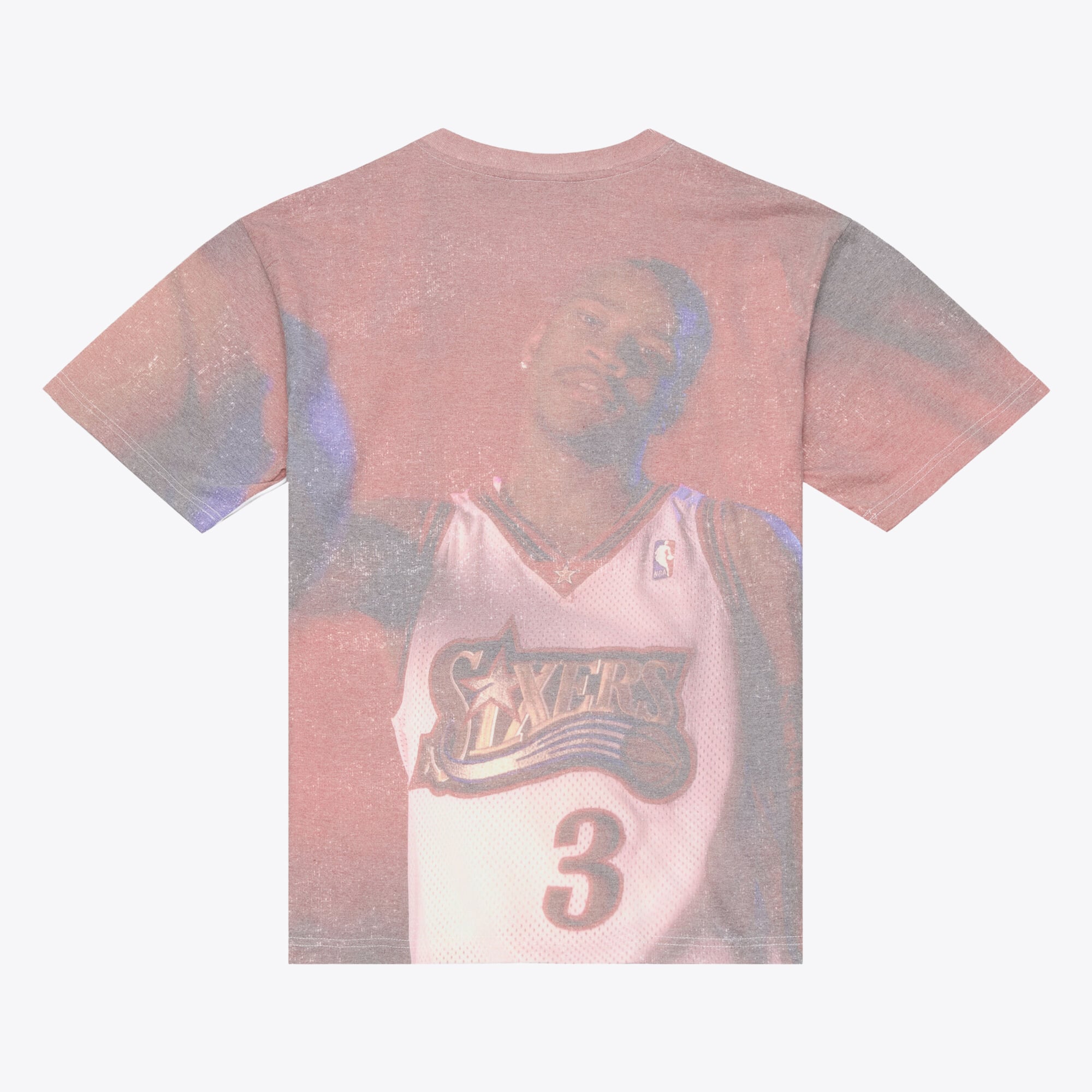 T-shirt Mitchell & Ness Allen Iverson blanc Philadelphia 76ers Hardwood Classics pour homme, imprimé par sublimation