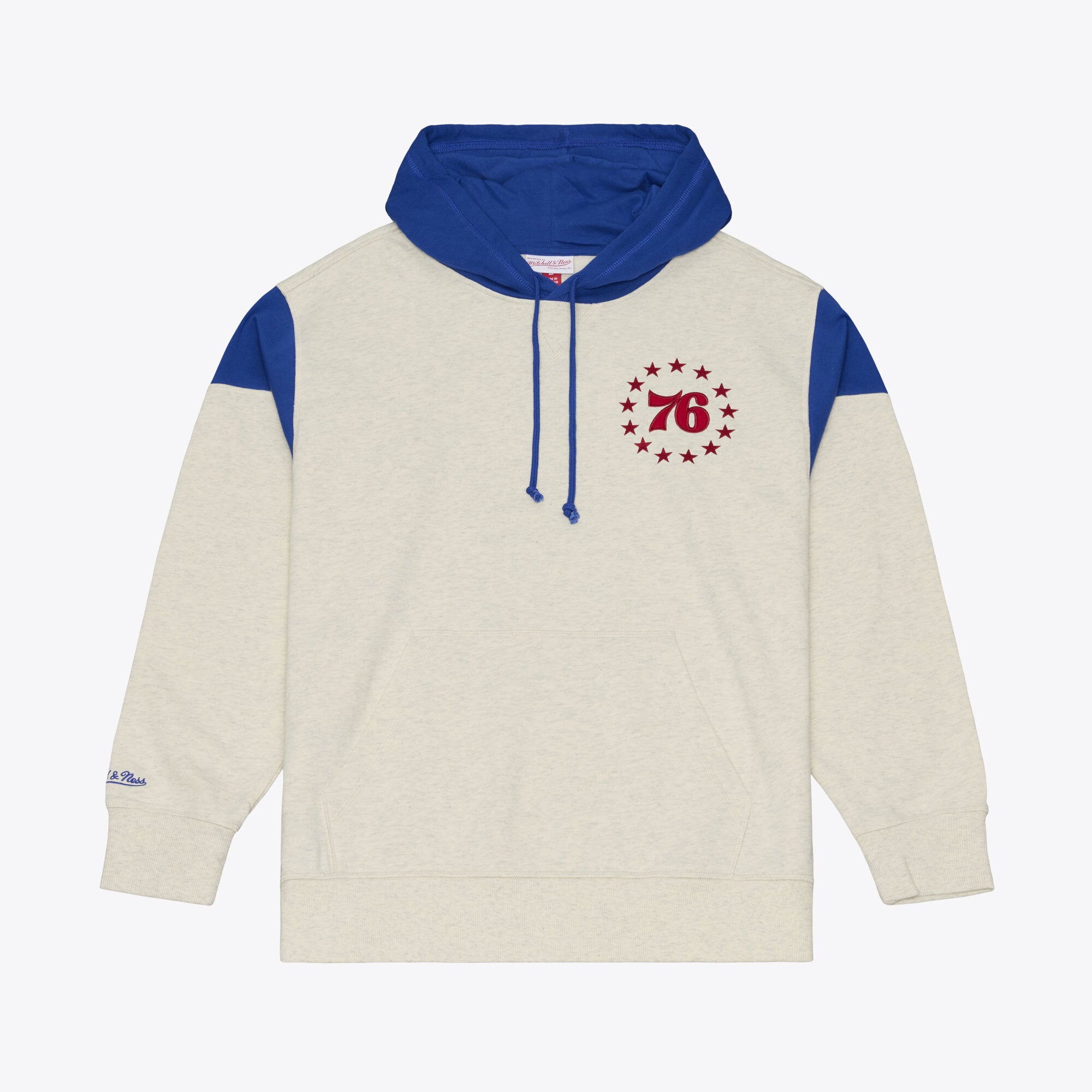 Men's Mitchell & Ness Cream Philadelphia 76ers French Terry Hoodie