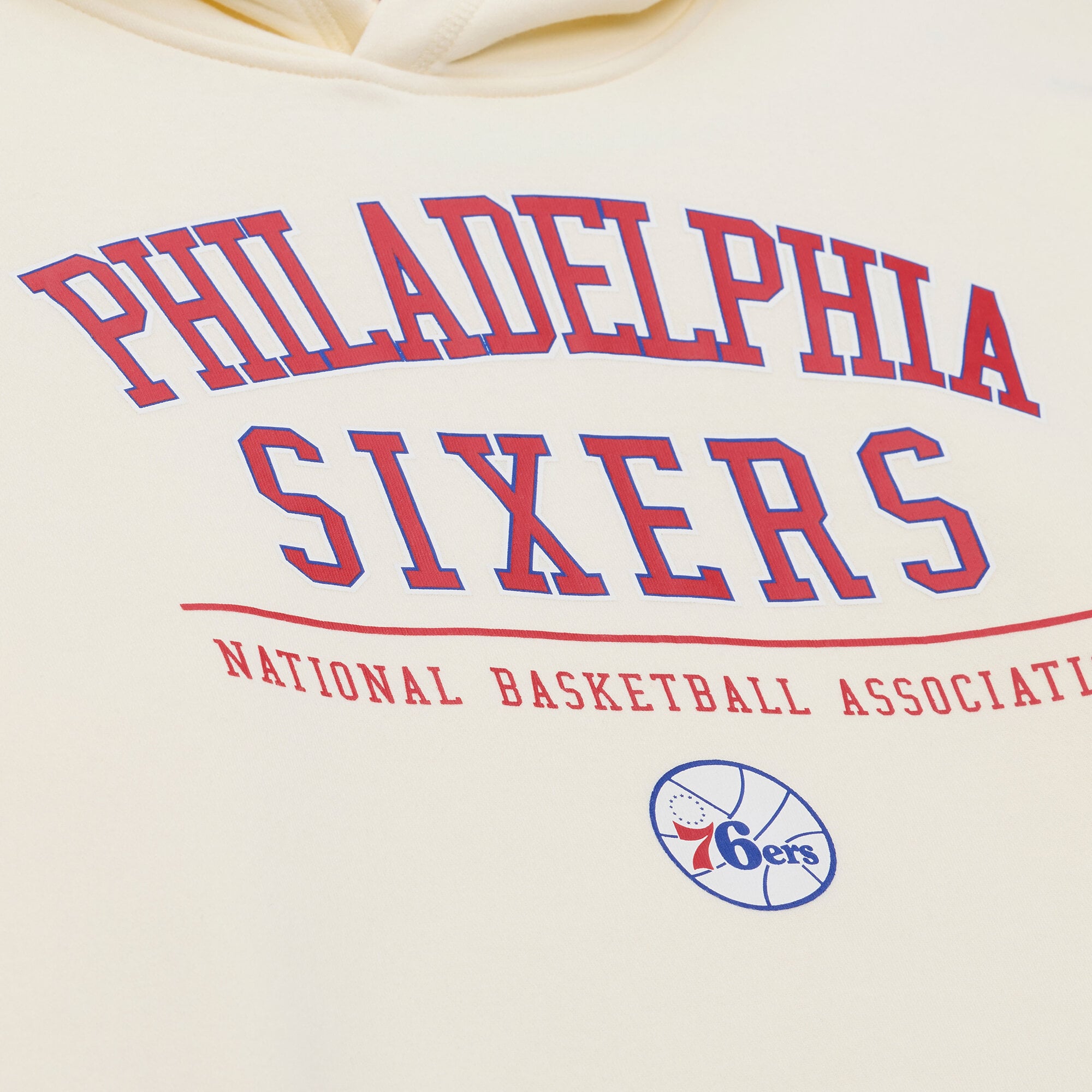 Men's Mitchell & Ness Cream Philadelphia 76ers Walk-Off Fleece Hoodie