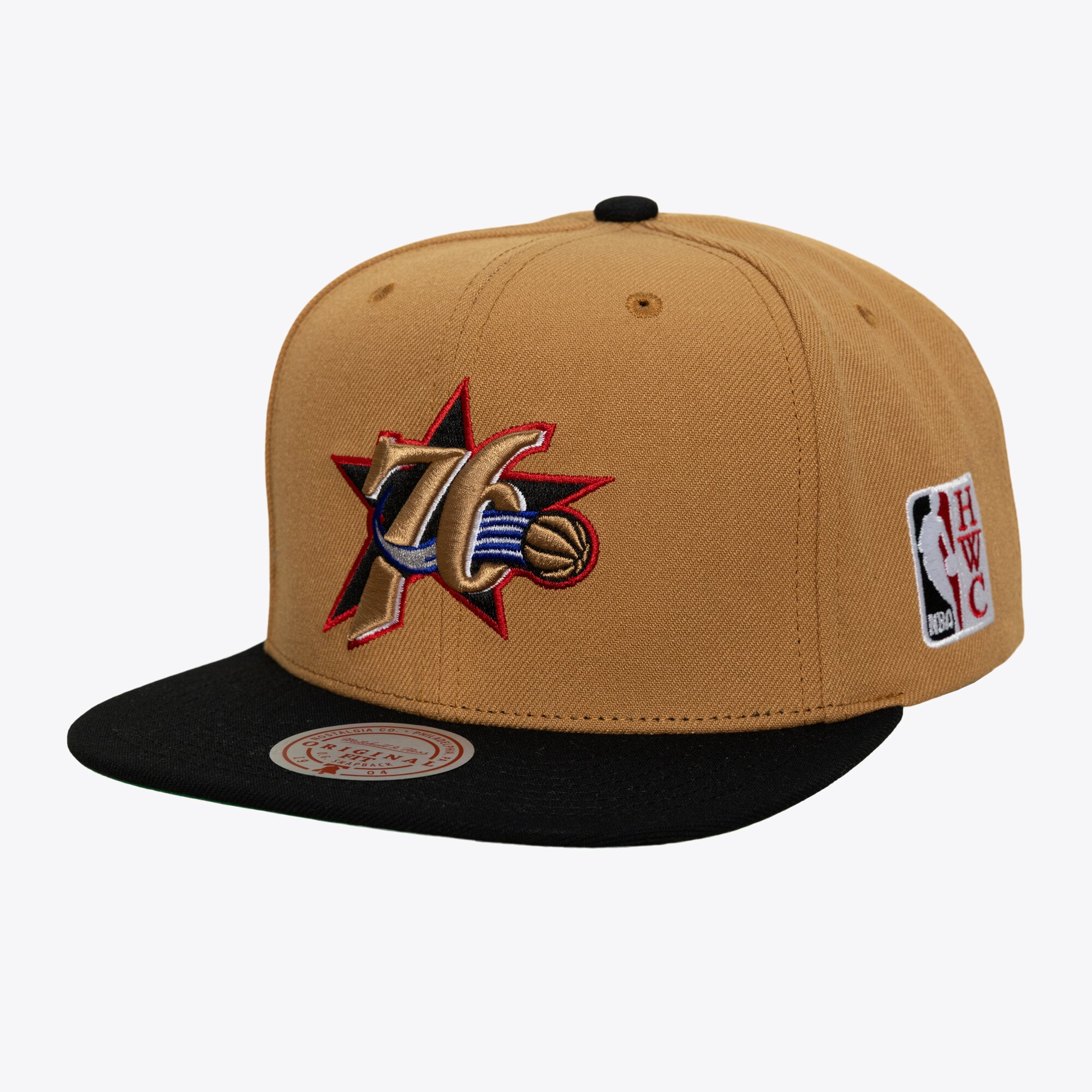 Men's Mitchell & Ness  Gold Philadelphia 76ers Hardwood Classics Legendary Home Snapback Hat