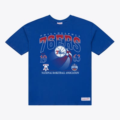 Philadelphia 76ers Mitchell & NessCore Graphic T-Shirt - Royal