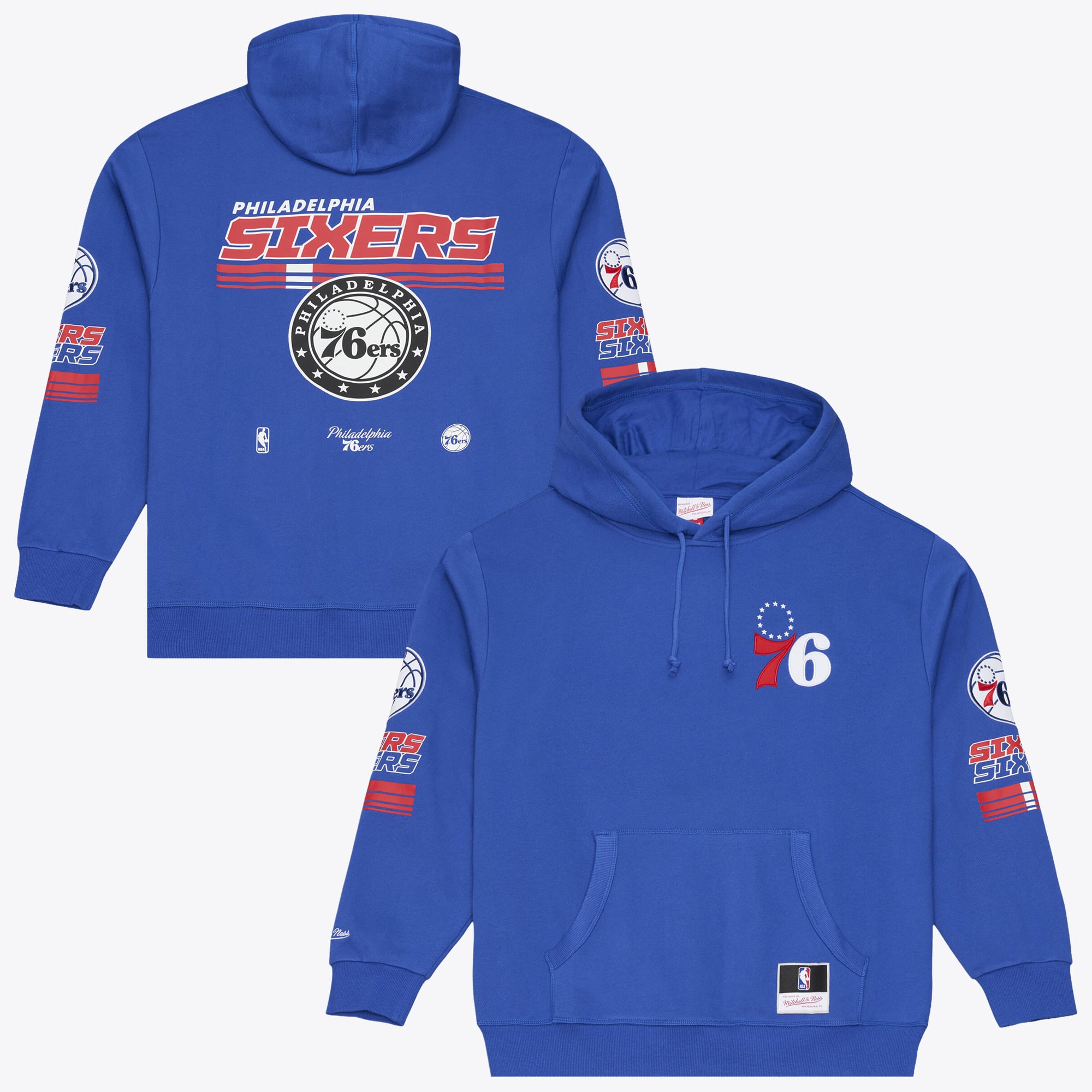 Sweat à capuche en polaire Mitchell & Ness Royal Philadelphia 76ers pour homme