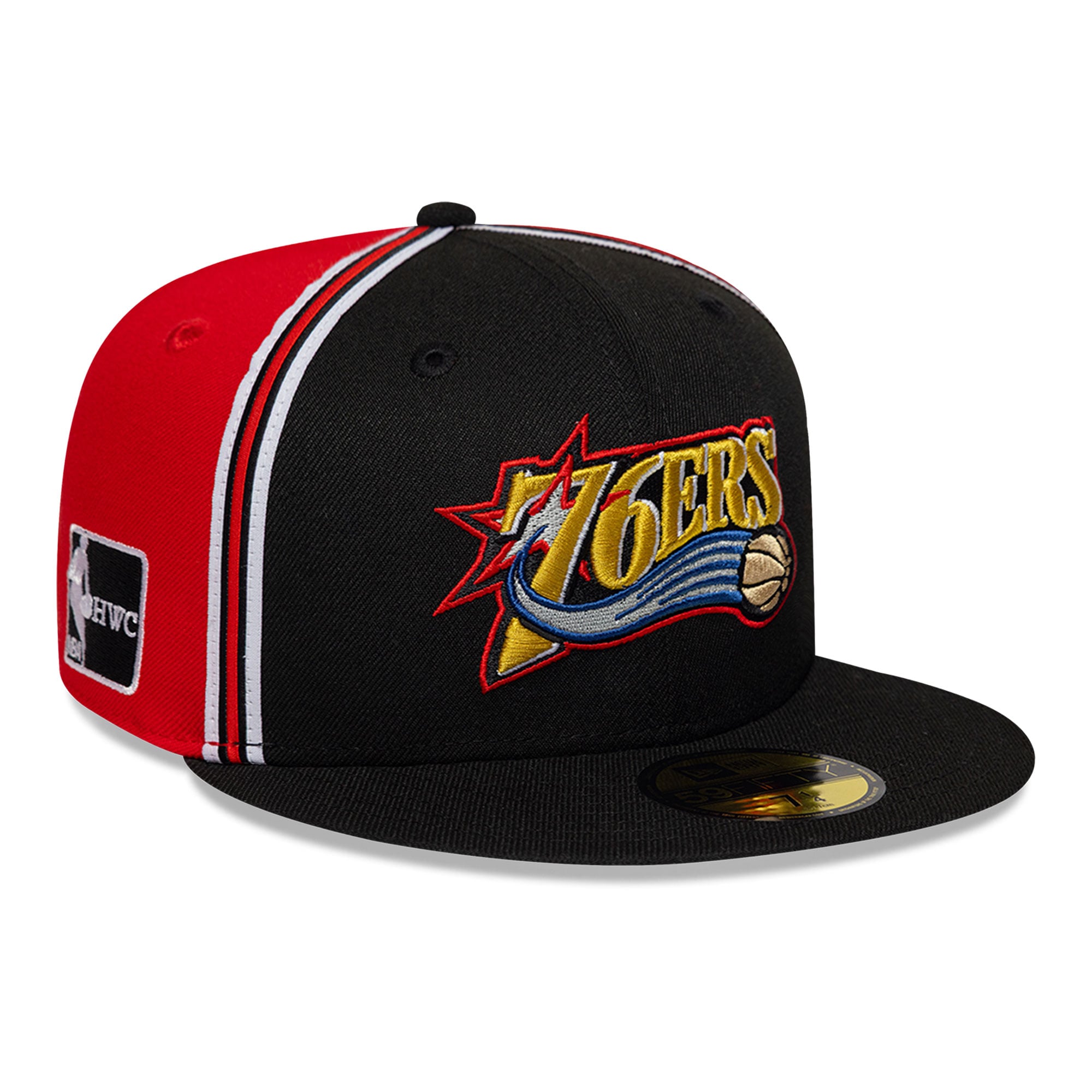 Men's New Era Allen Iverson Black/Red Philadelphia 76ers Player 59FIFTY Fitted Hat