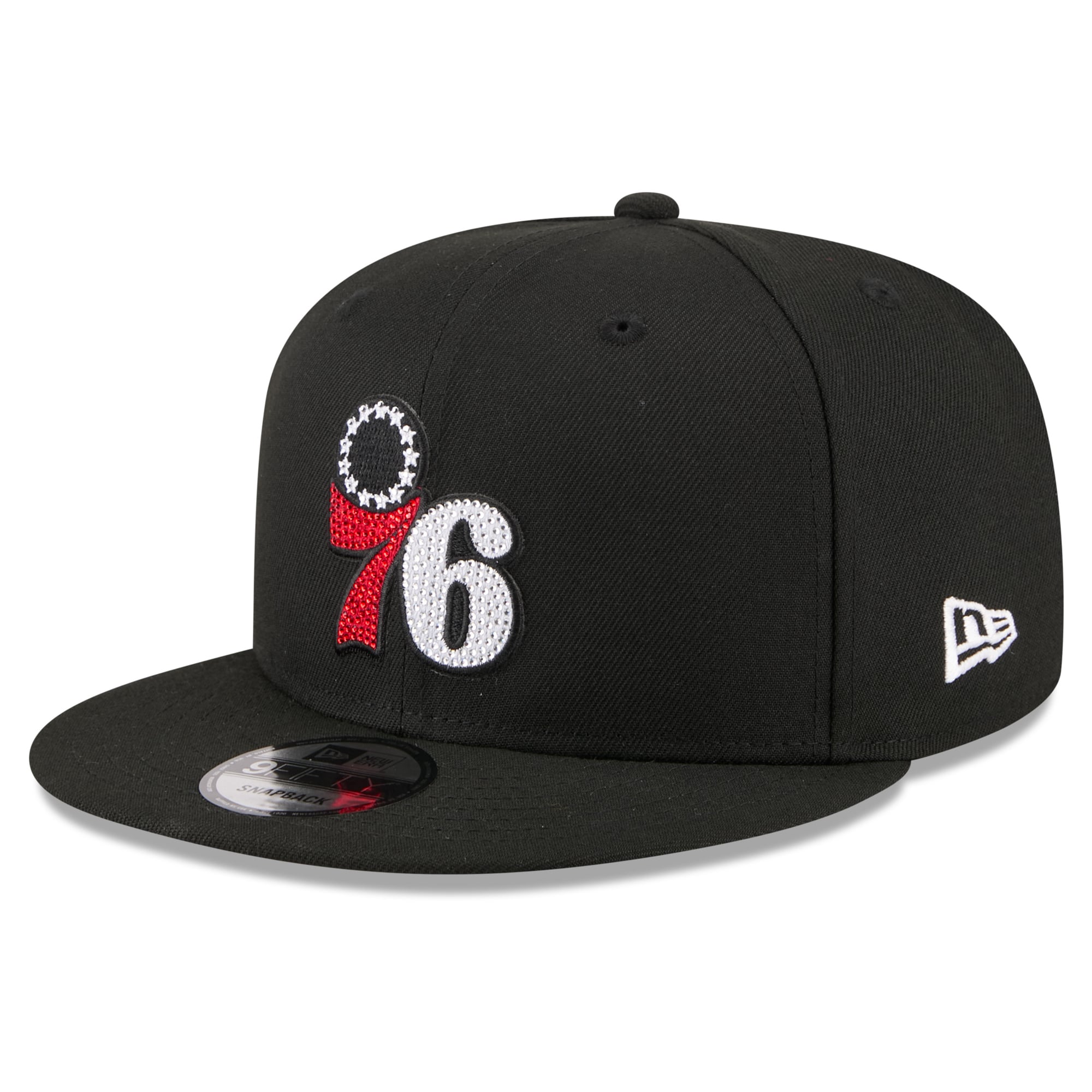 Men's New Era Black Philadelphia 76ers 2026 NBA Draft Crystal 9FIFTY Snapback Hat