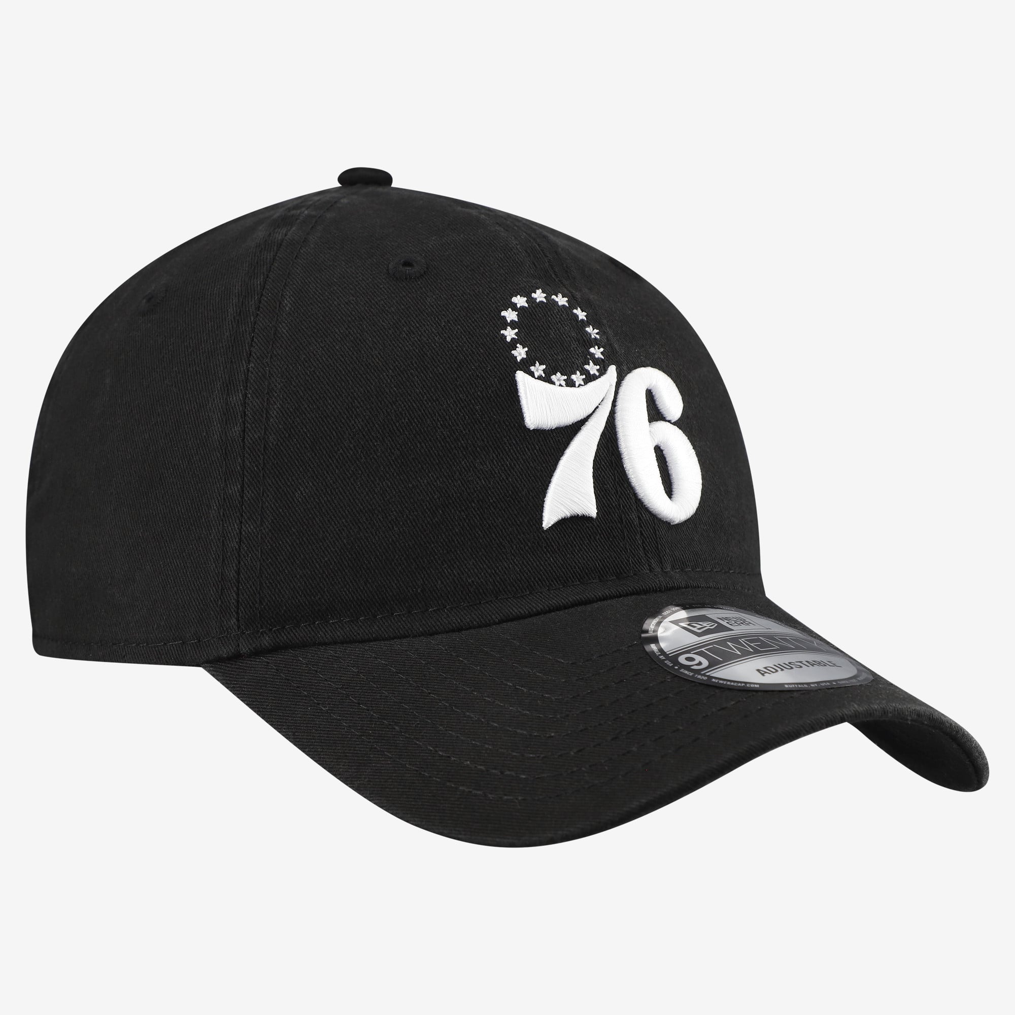 Casquette ajustable New Era noire Philadelphia 76ers 9TWENTY pour homme
