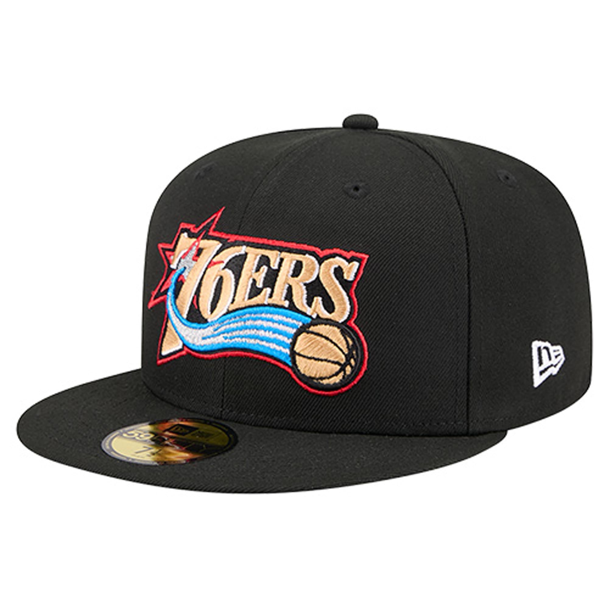 Men's New Era Black Philadelphia 76ers Core Logo 59FIFTY Fitted Hat