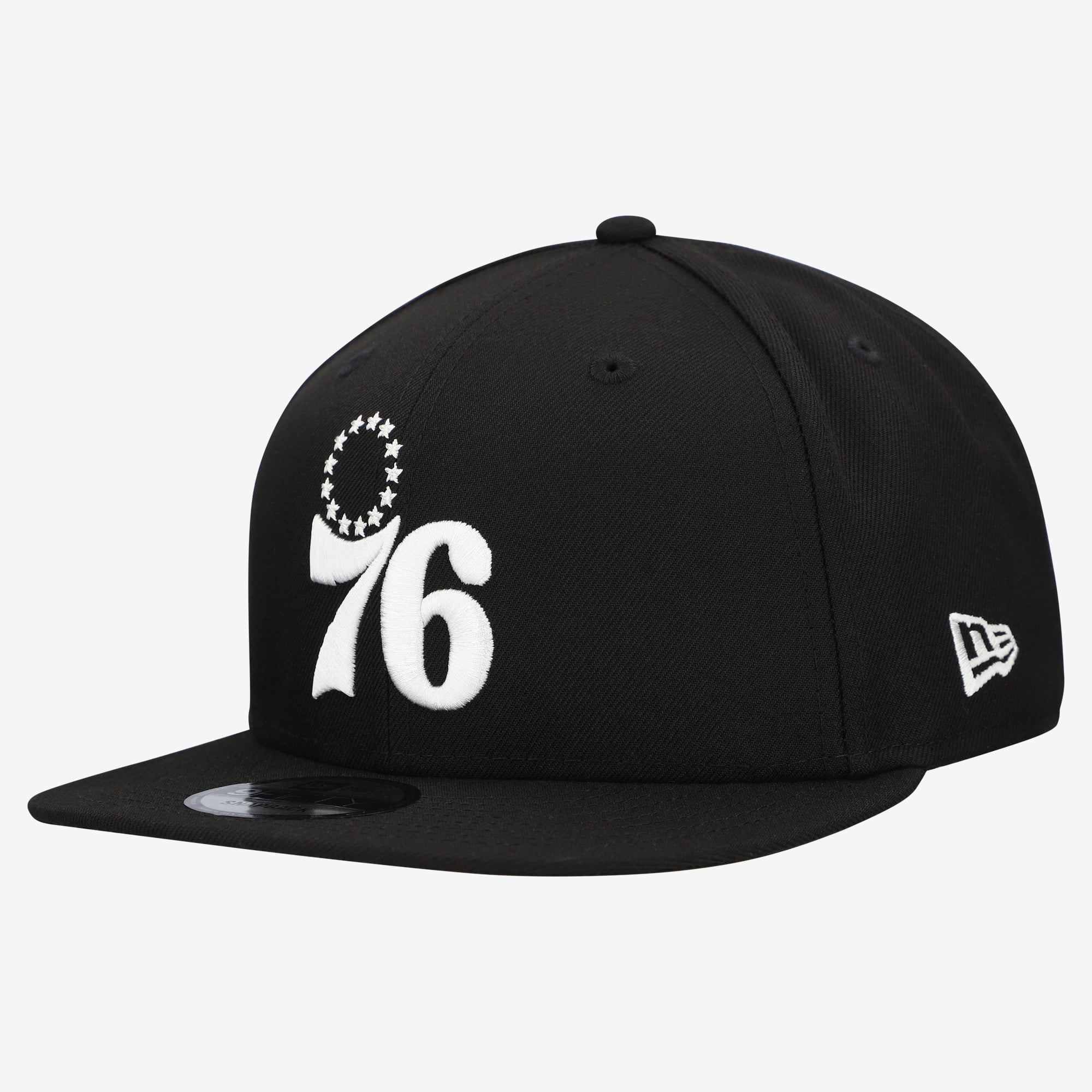 Men's New Era  Black Philadelphia 76ers Team 9FIFTY Snapback Hat