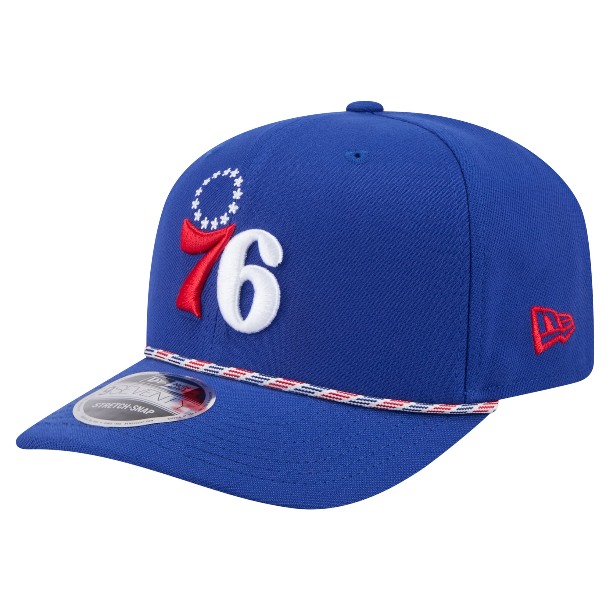 Men's Philadelphia 76ers New Era Blue Rope 9SEVENTY Adjustable Hat