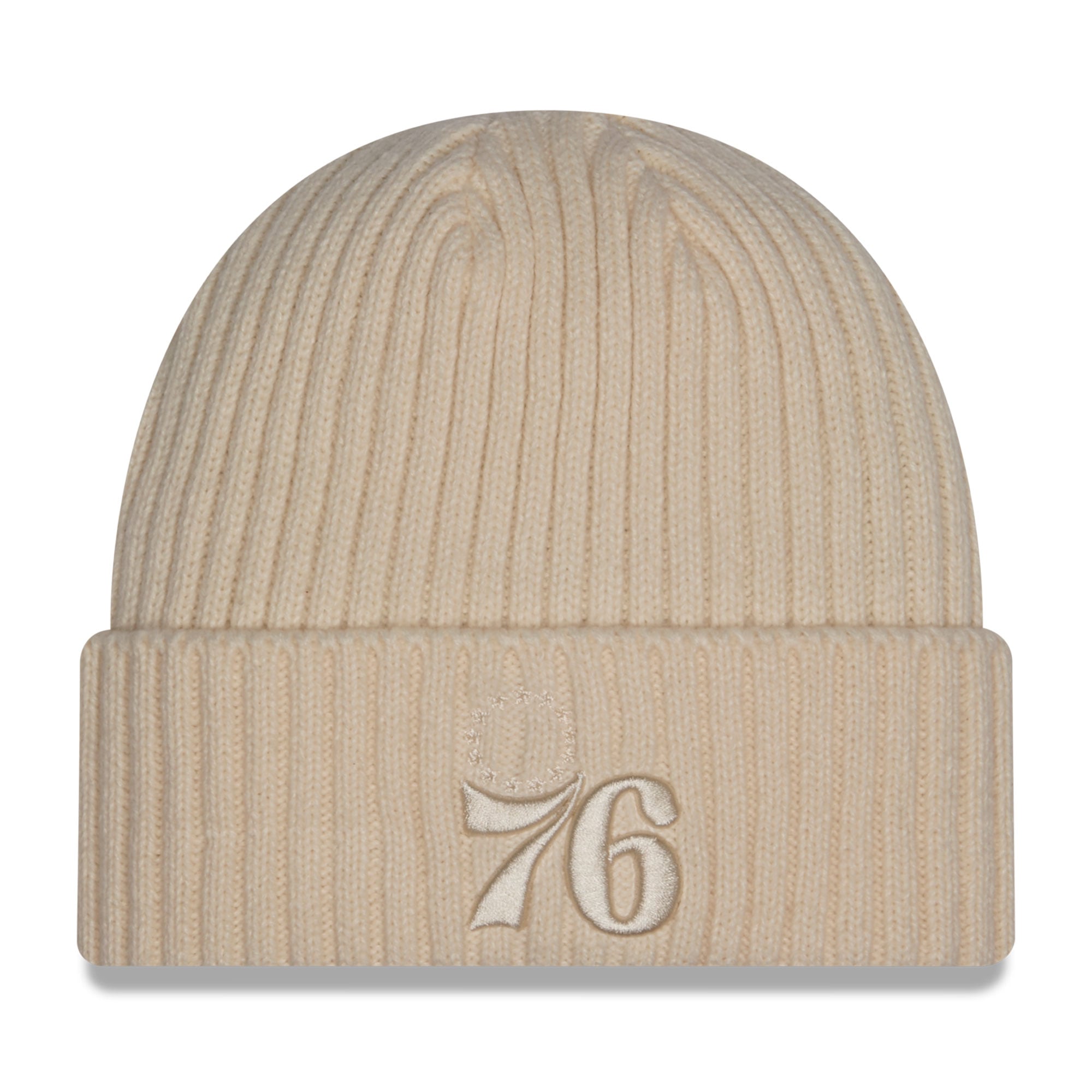 Bonnet à revers New Era crème Philadelphia 76ers pour homme