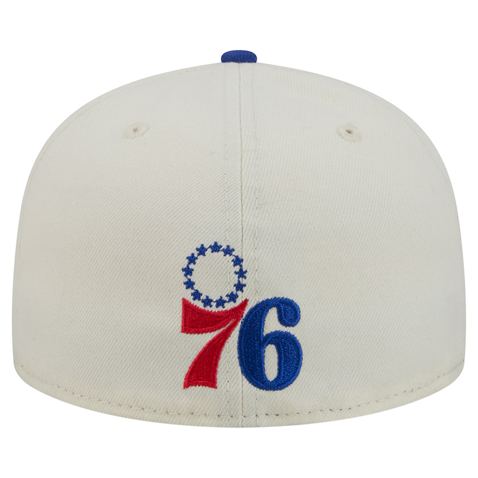 Men's New Era Cream/Royal Philadelphia 76ers Deceptor 59FIFTY Fitted Hat
