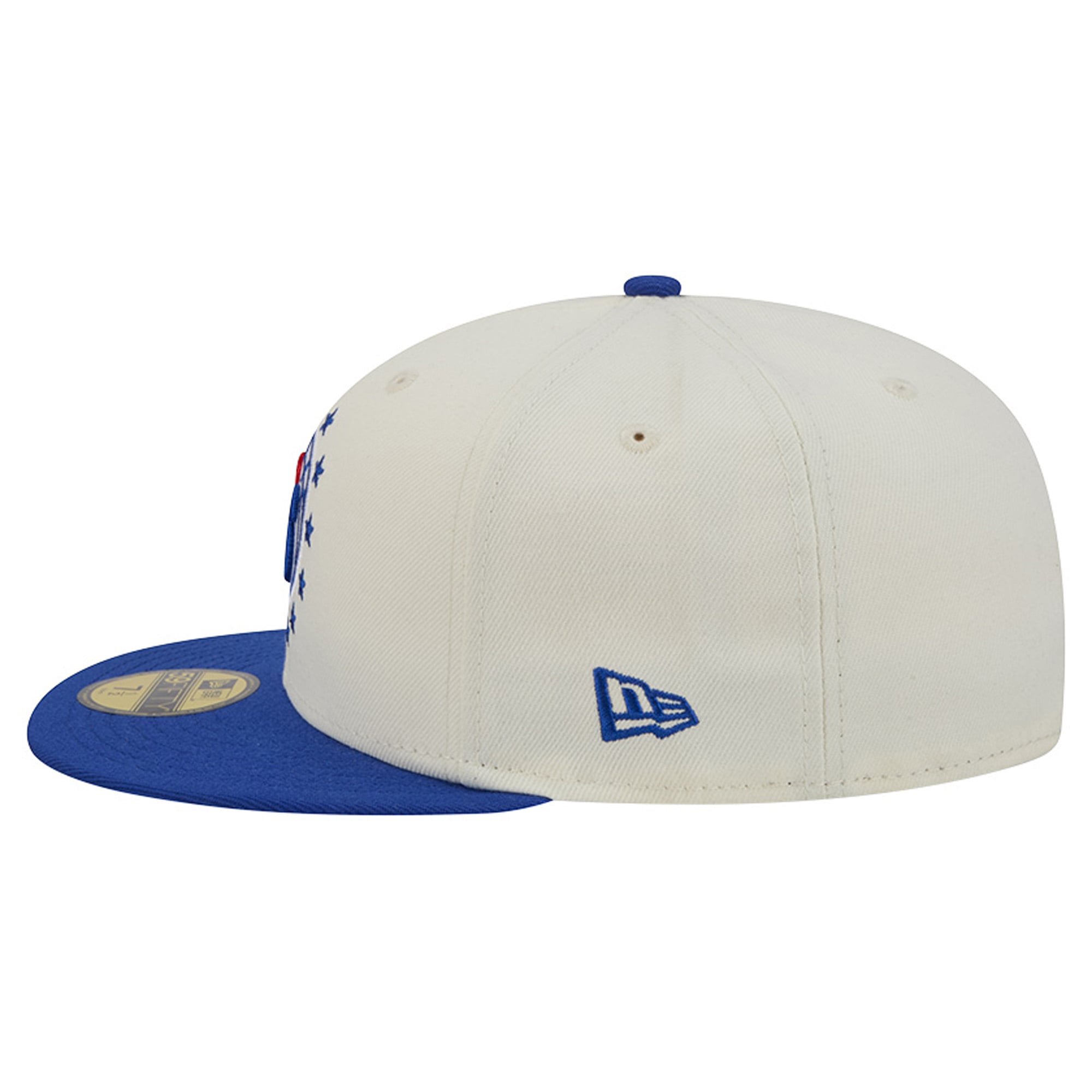 Men's New Era Cream/Royal Philadelphia 76ers Deceptor 59FIFTY Fitted Hat