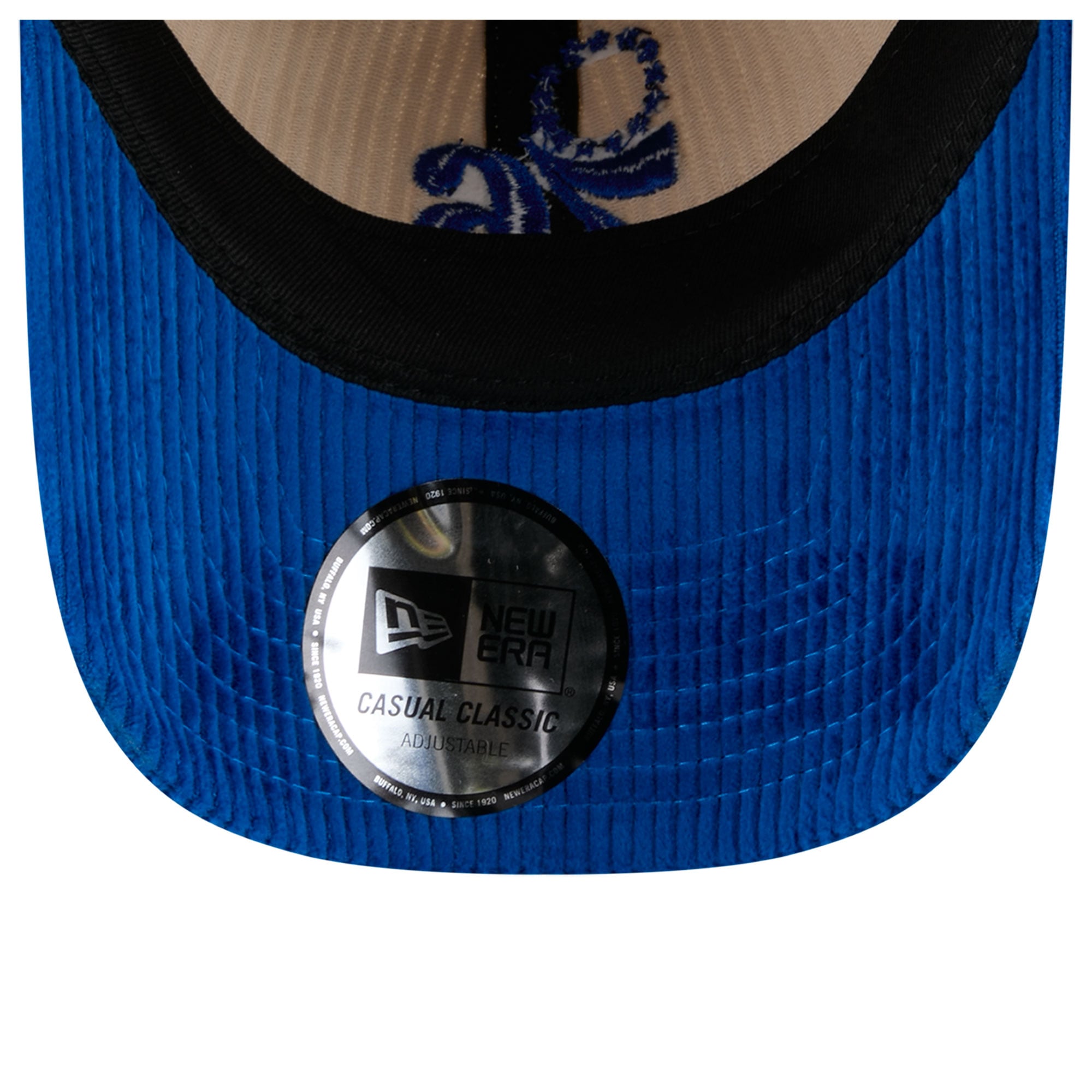 Men's New Era Cream/Royal Philadelphia 76ers Tonal Corduroy Casual Classic Adjustable Hat