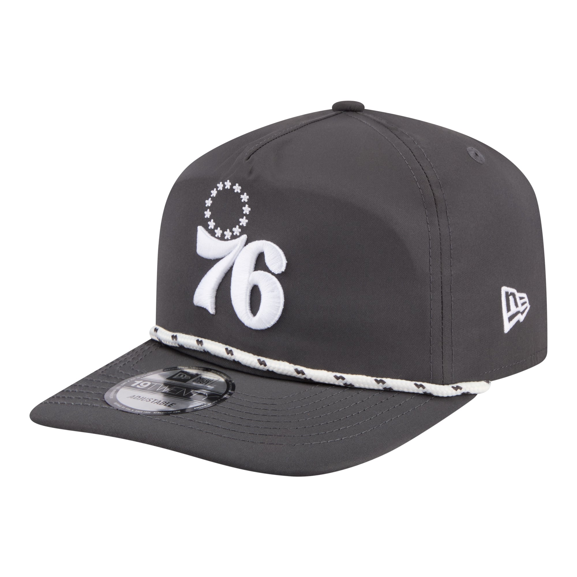 Men's Philadelphia 76ers New Era Graphite Tonal Rope 19TWENTY Adjustable Hat