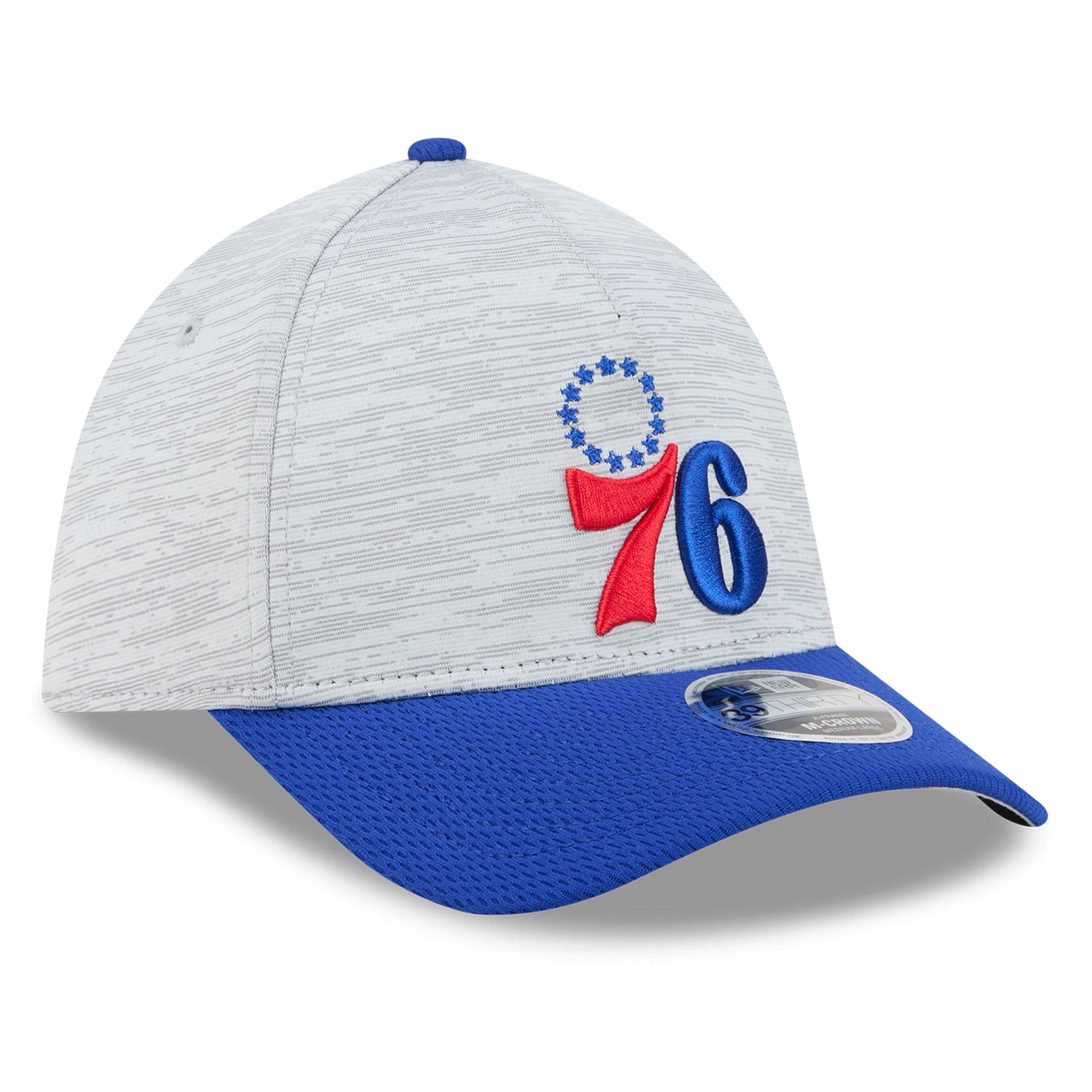 Casquette New Era grise Philadelphia 76ers 39THIRTY M-Crown Tech Stretch pour homme
