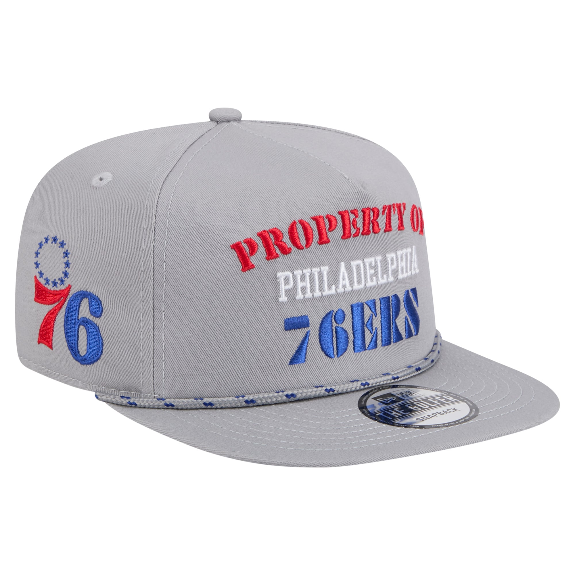 Men's Philadelphia 76ers New Era Gray Throwback Property Of Golfer Snapback Hat