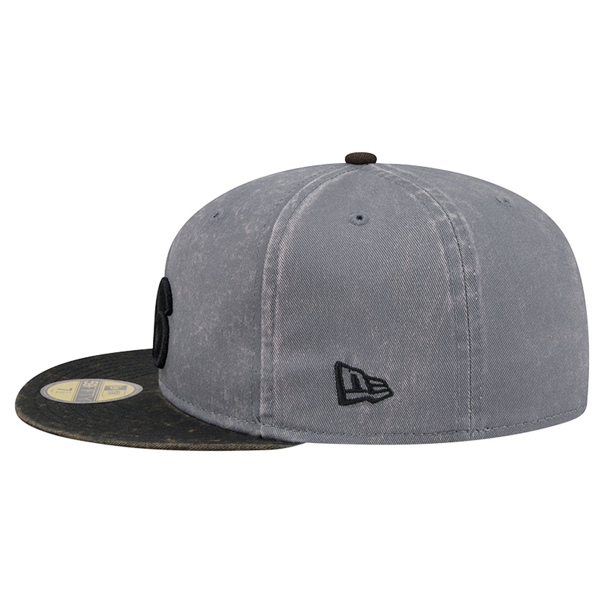 Men's New Era Gray/Black Philadelphia 76ers Washed 59FIFTY Fitted Hat
